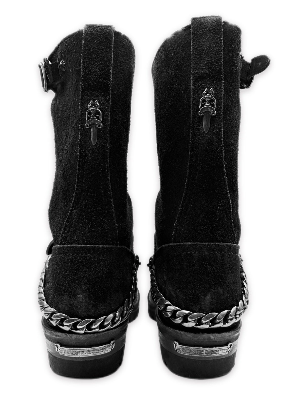 Chrome Hearts x Wesco Cuban Heel Suede Gunslinger Black Boots