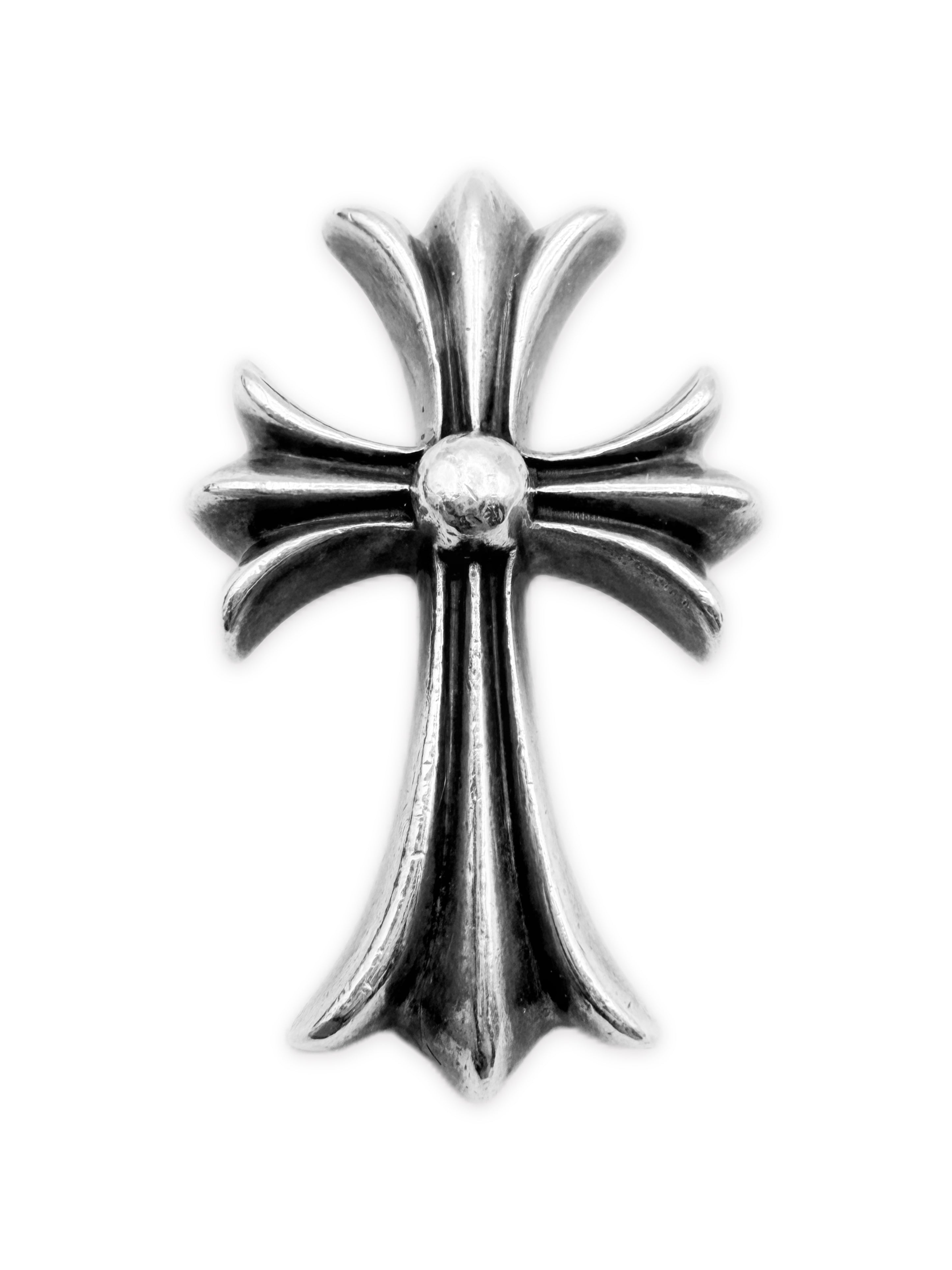 Chrome Hearts .925 Silver Etched Large Cross Pendant