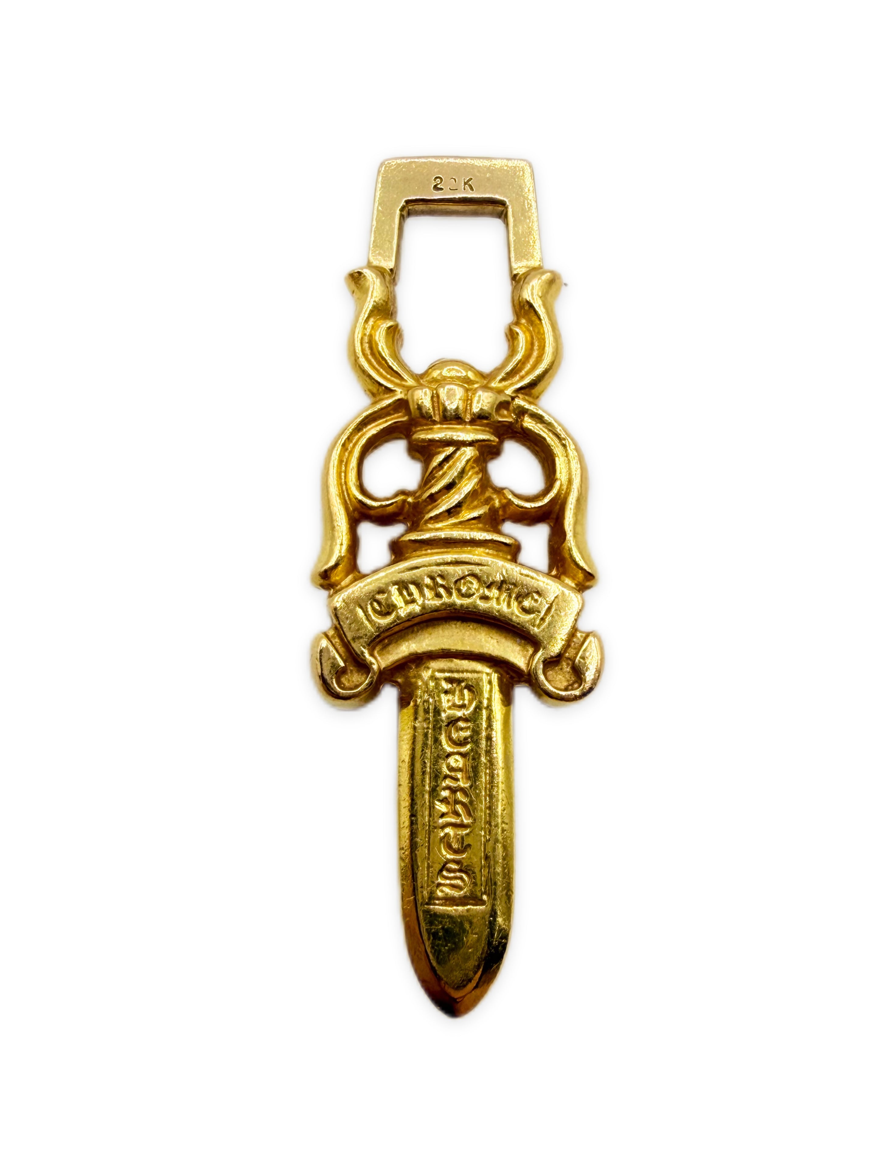 Chrome Hearts 22k Gold #10 Dagger Pendant