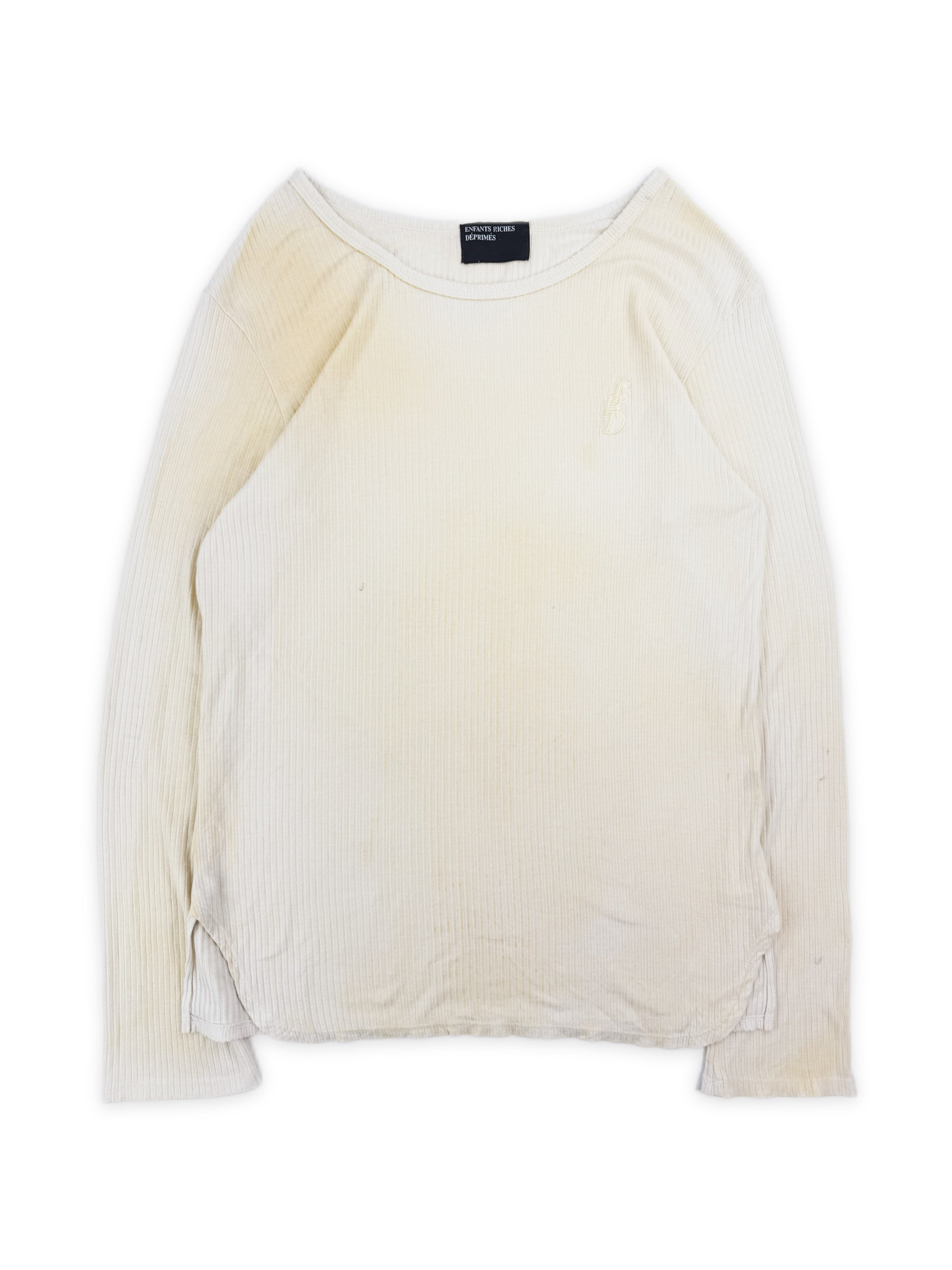 Enfants Riches Deprimes Stain Logo Ribbed Long Sleeve Shirt