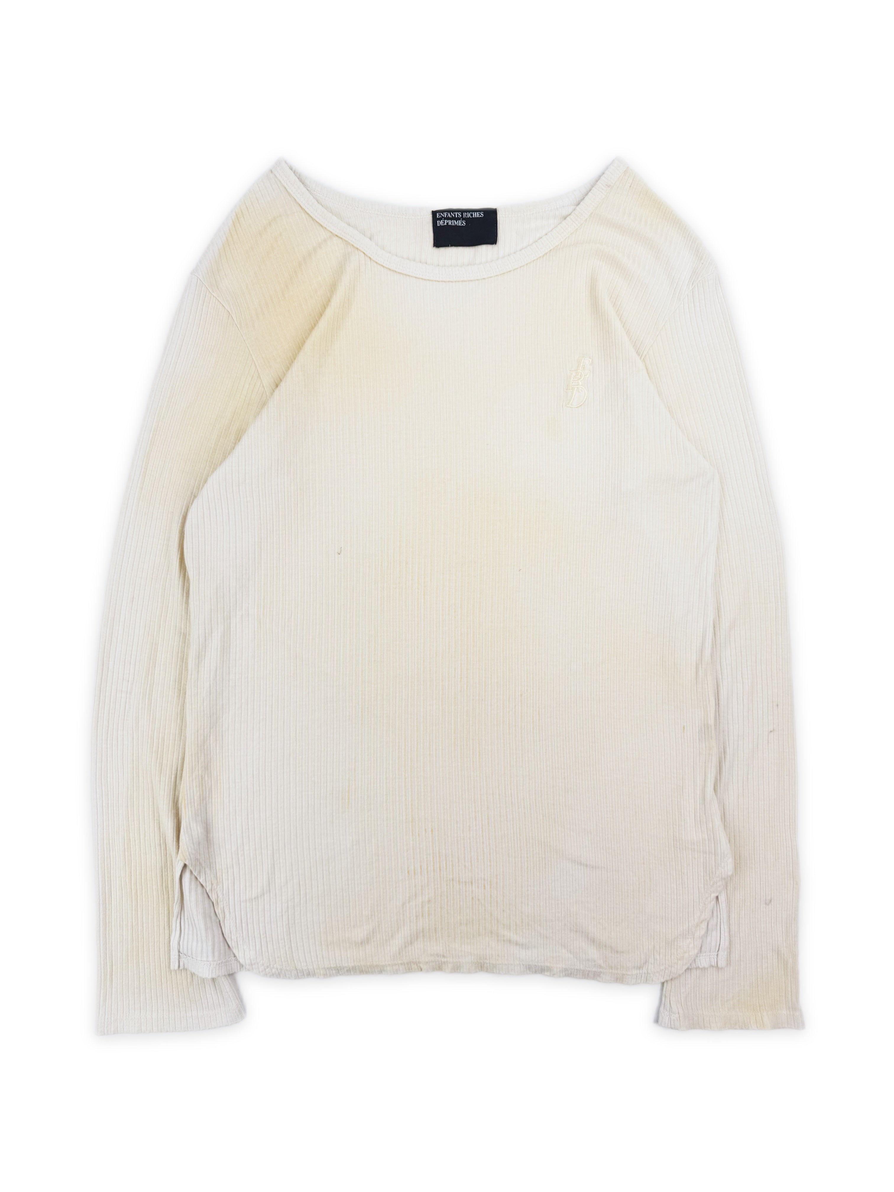 Enfants Riches Deprimes Stain Logo Ribbed Long Sleeve Shirt
