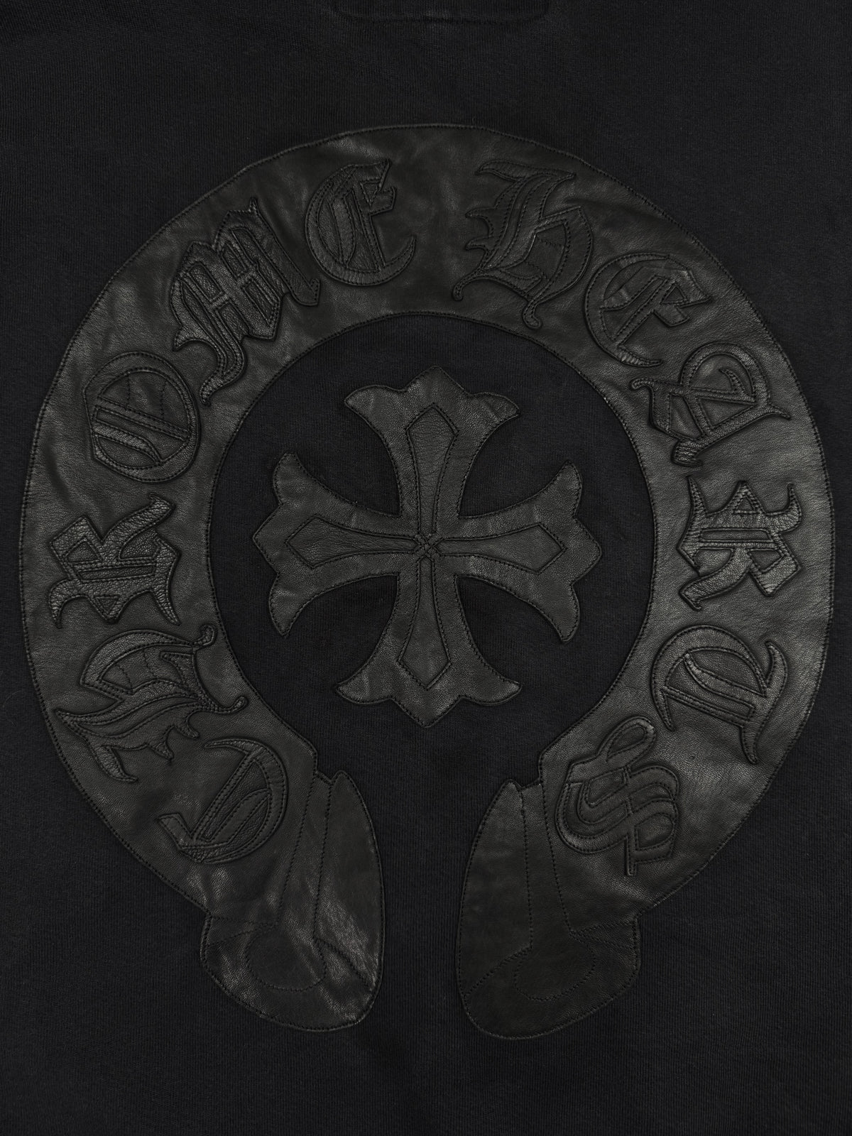 Chrome Hearts Horseshoe Leather Patch Dagger Zip Hoodie