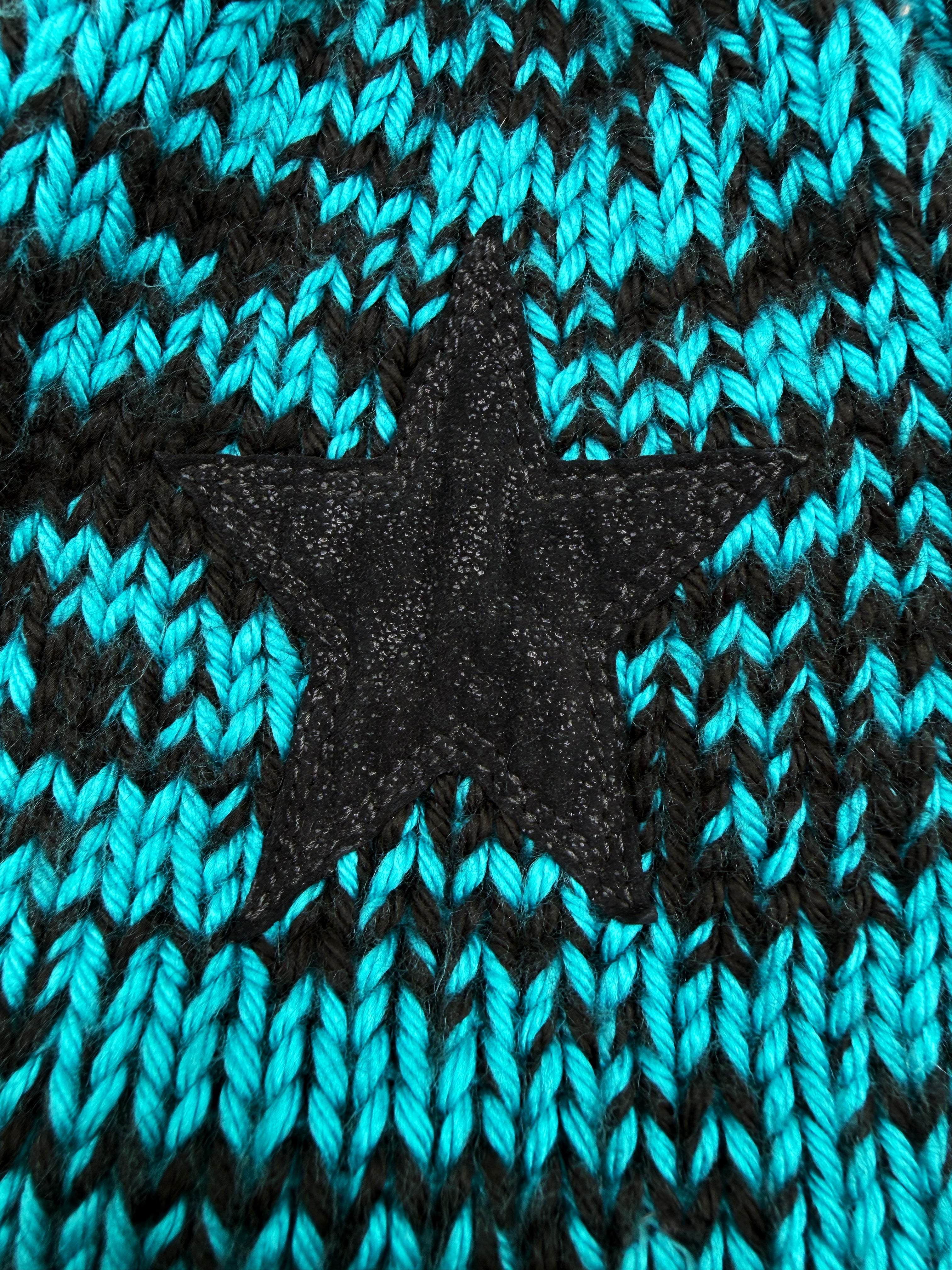Chrome Hearts Star Patch Blue Gradient .925 Silver Knit Beanie