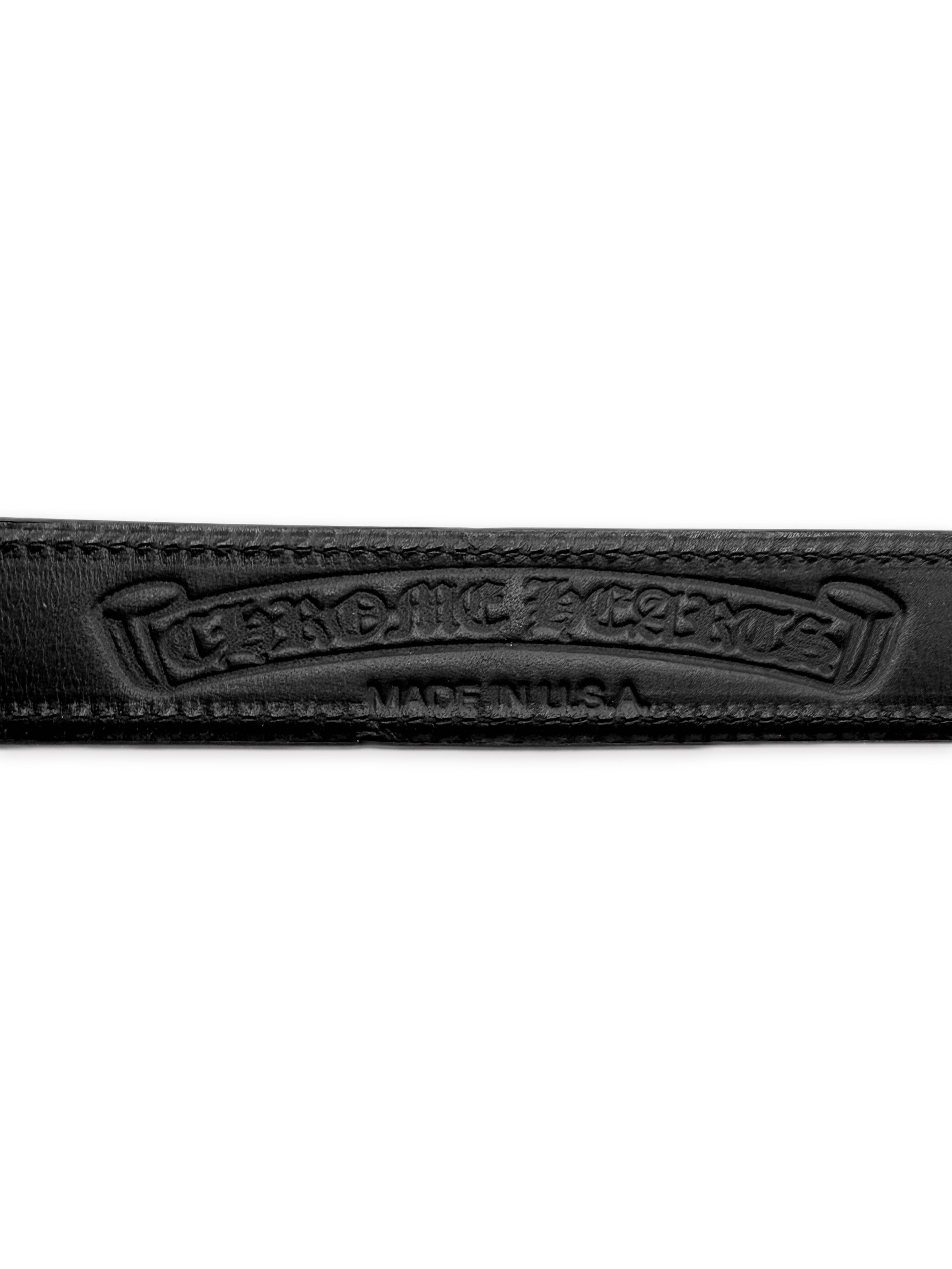 Chrome Hearts 1 in Black Leather Belt Strap