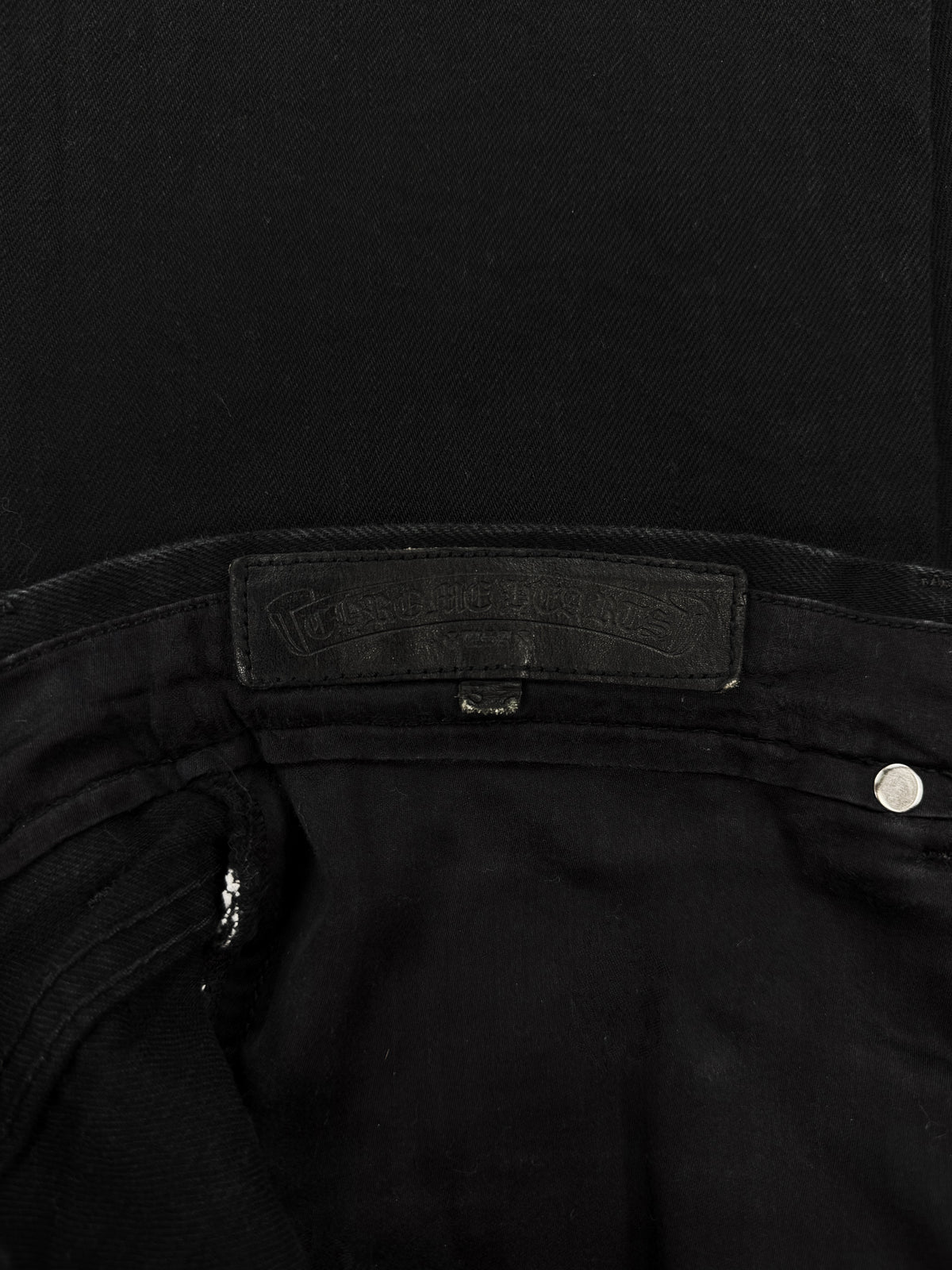 Chrome Hearts Flared Cut Black .925 Silver Denim Jeans