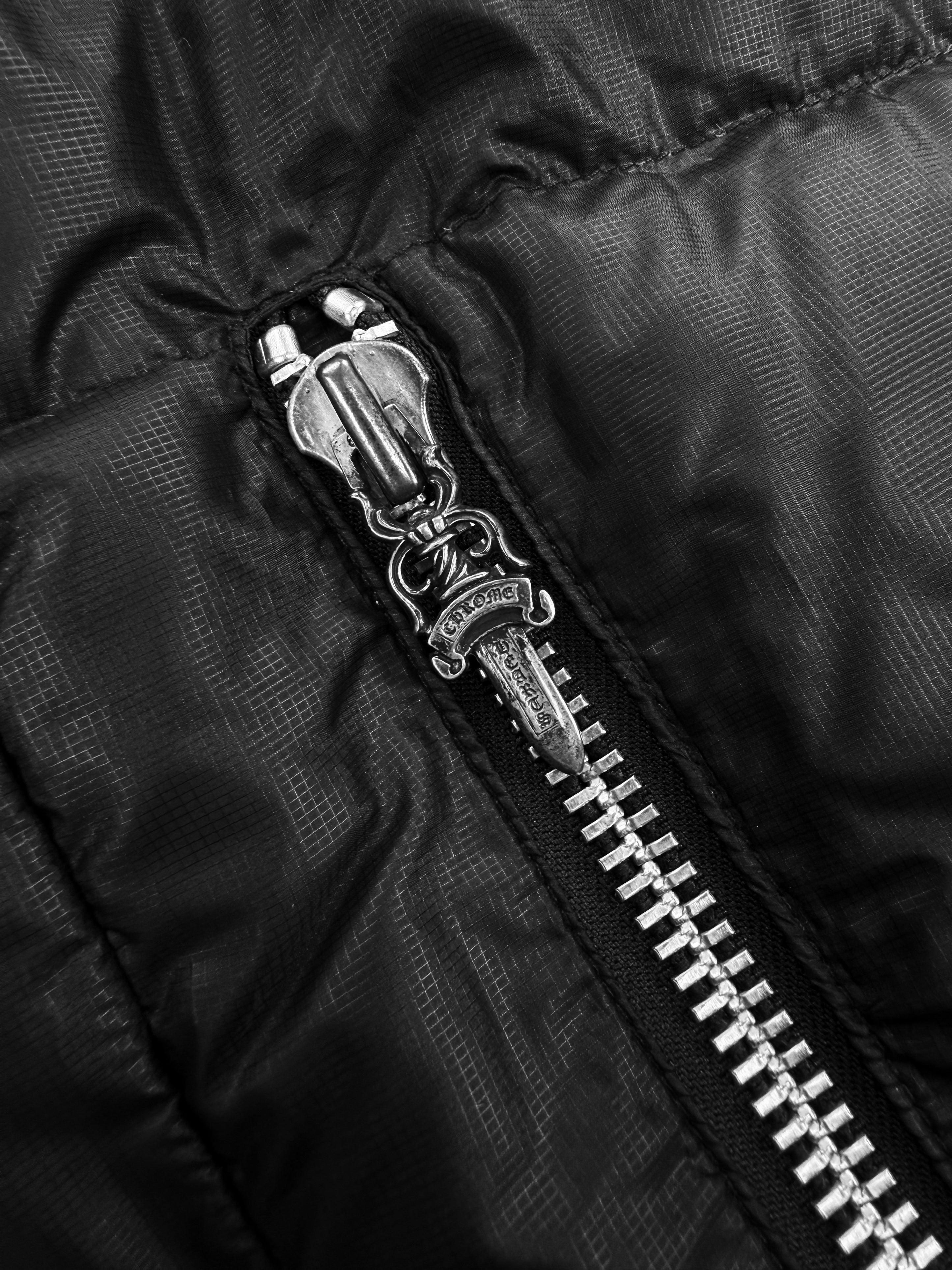 Chrome Hearts Dagger Zip Black Sleeveless Puffer Vest