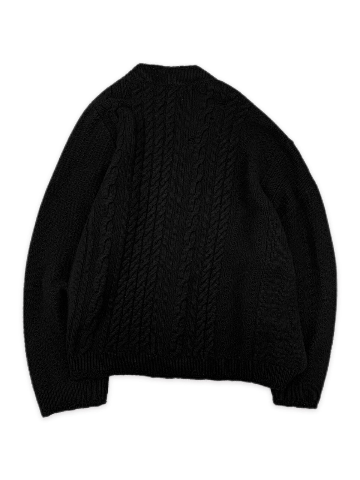 Enfants Riches Deprimes Cashmere Asymmetric Iron Cross Knit Cardigan Sweater