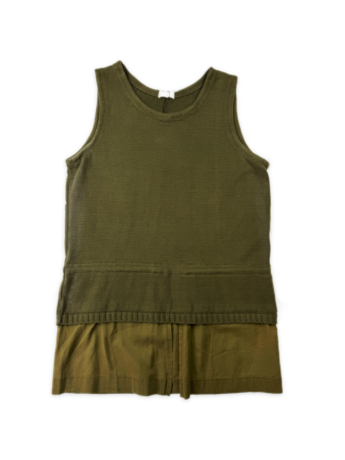 AW98 Helmut Lang Olive Green Layered Sleeveless Tank Top