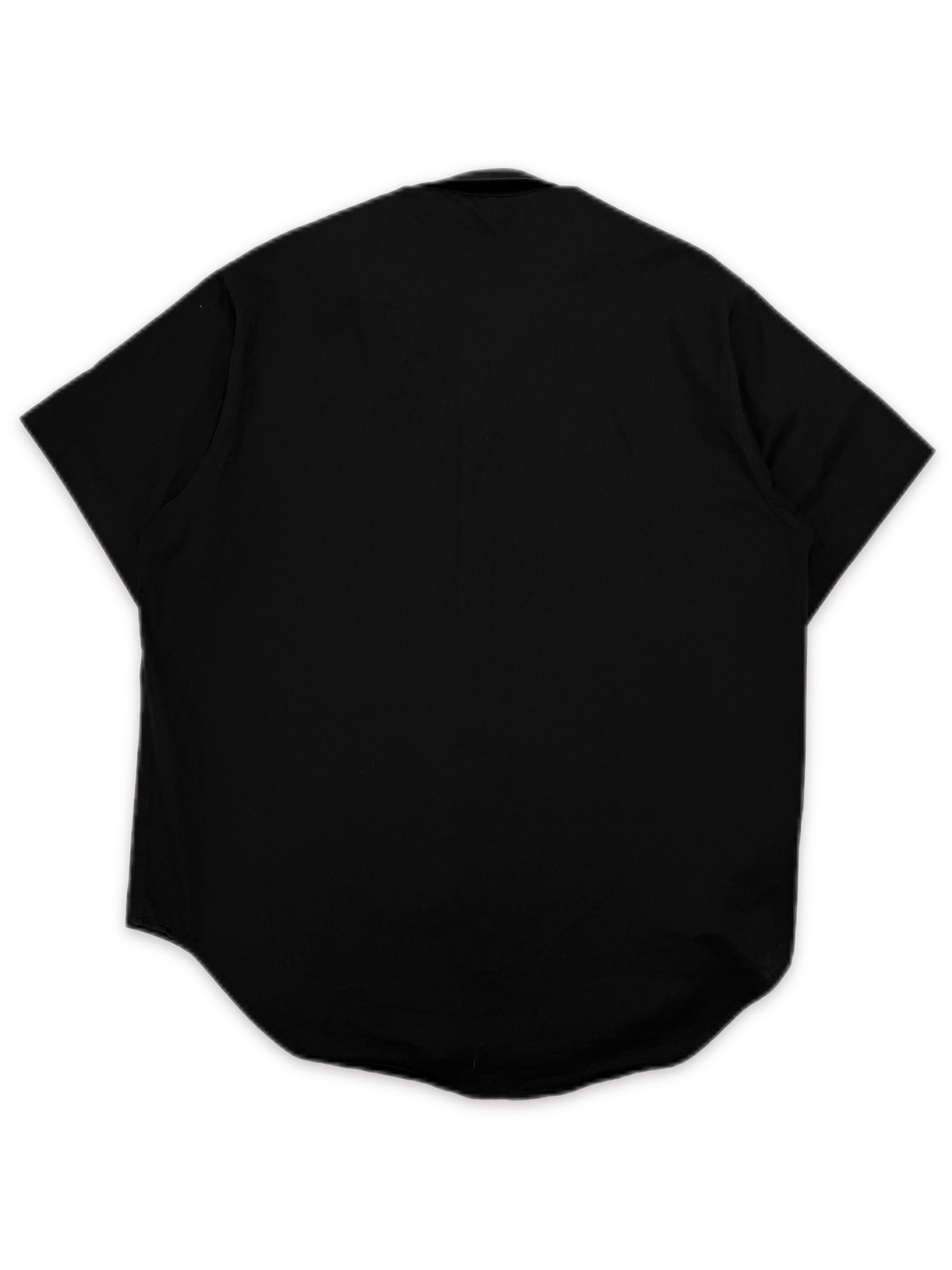 Balenciaga Pocket Logo Black Short Sleeve Button Up Shirt