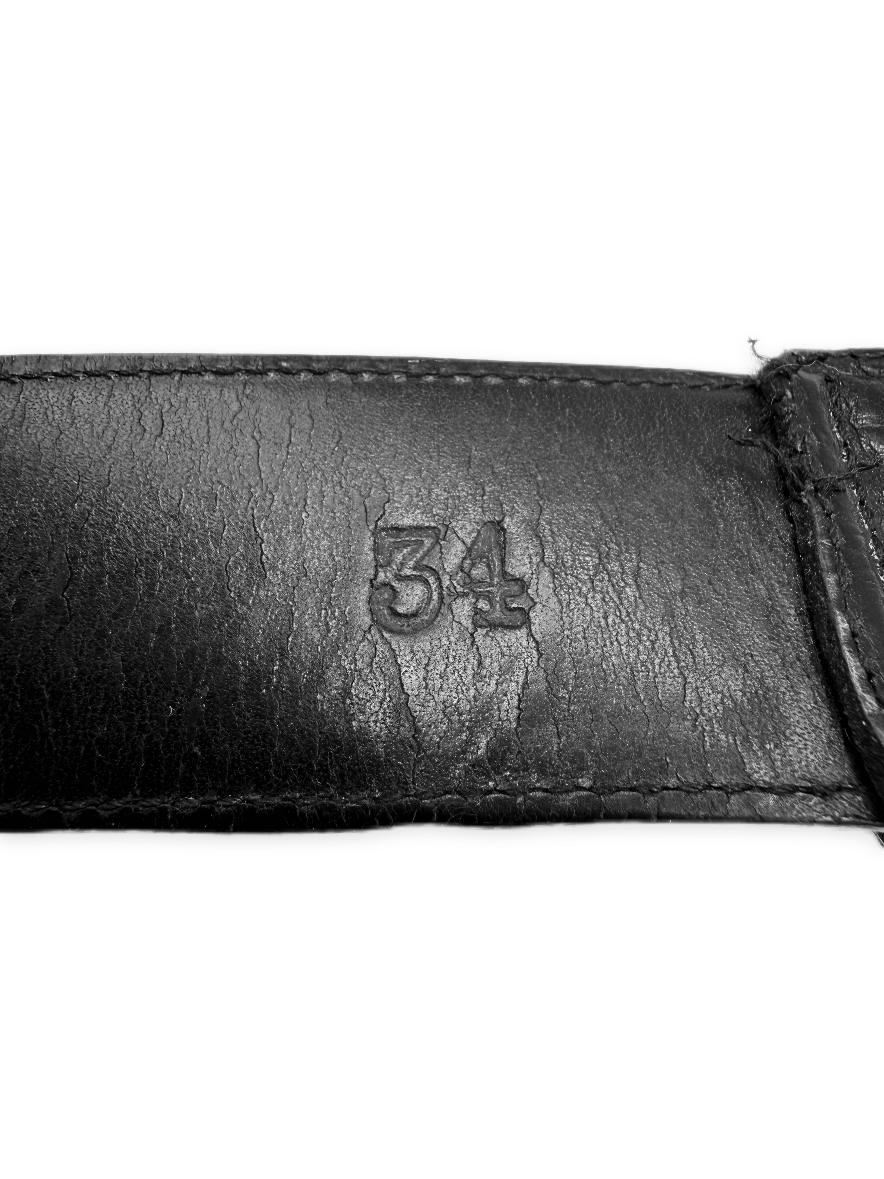 Chrome Hearts Western 3 Piece .925 Silver Black Leather Belt