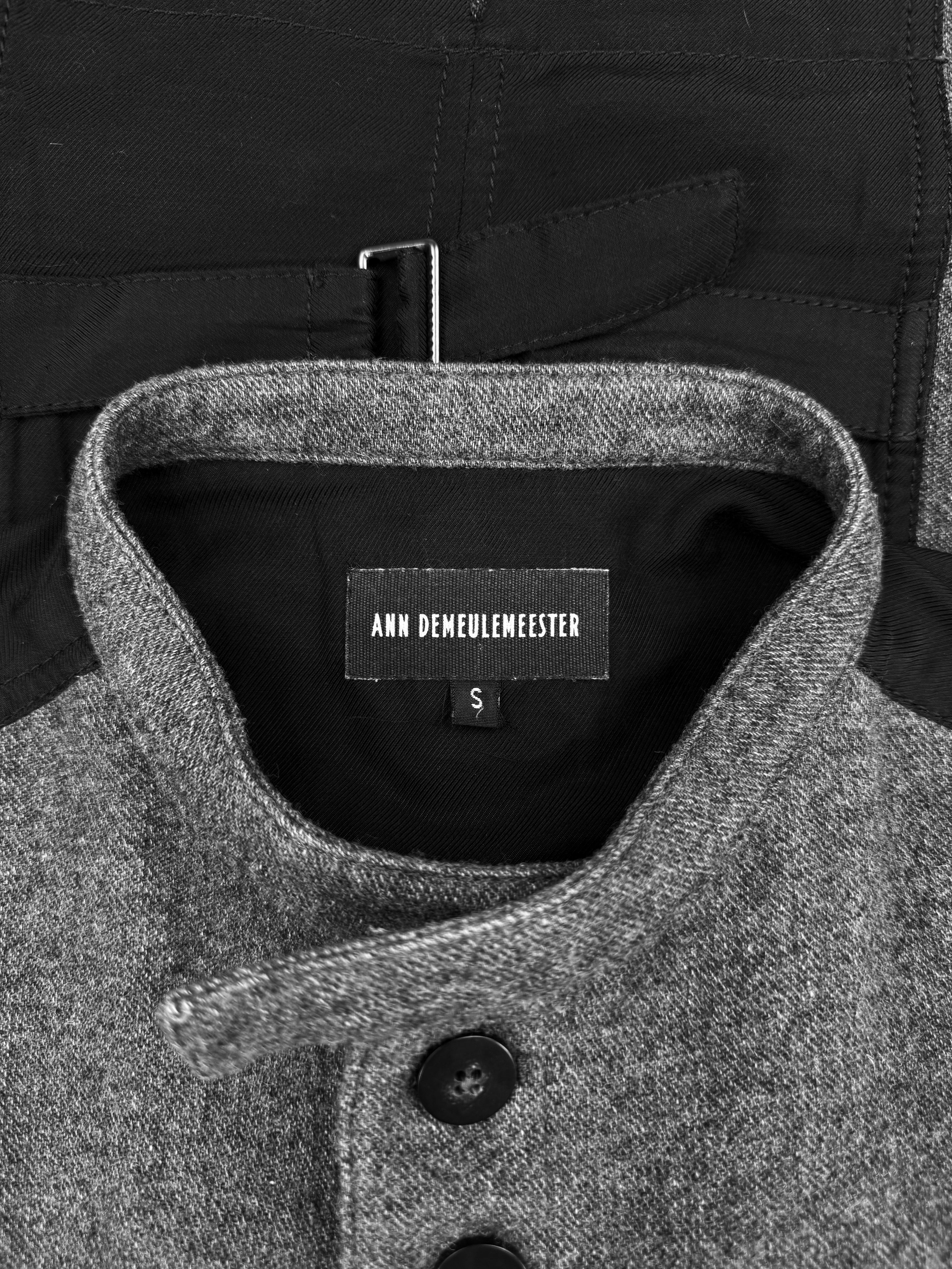 Ann Demeulemeester Multi Button Wool Two Tone Collared Vest