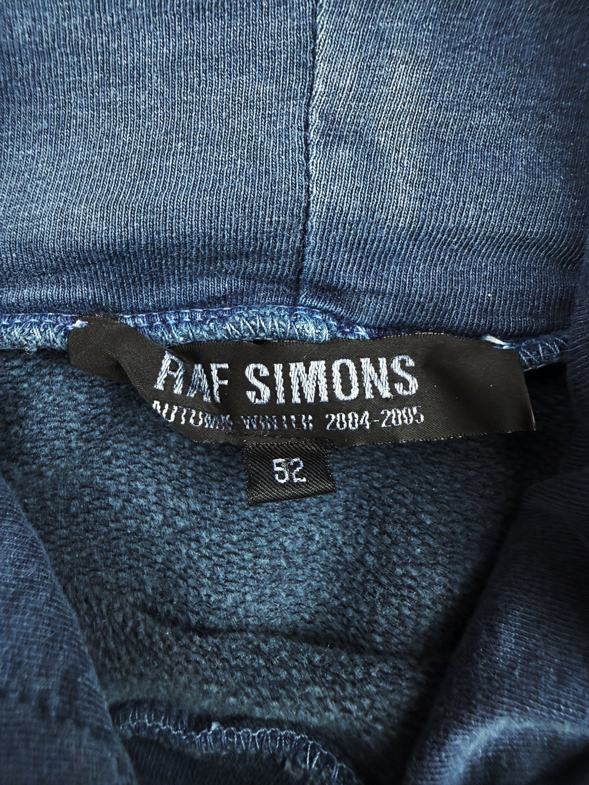 AW04 Raf Simons Waves Shipwreck Navy Blue Paisley Hoodie