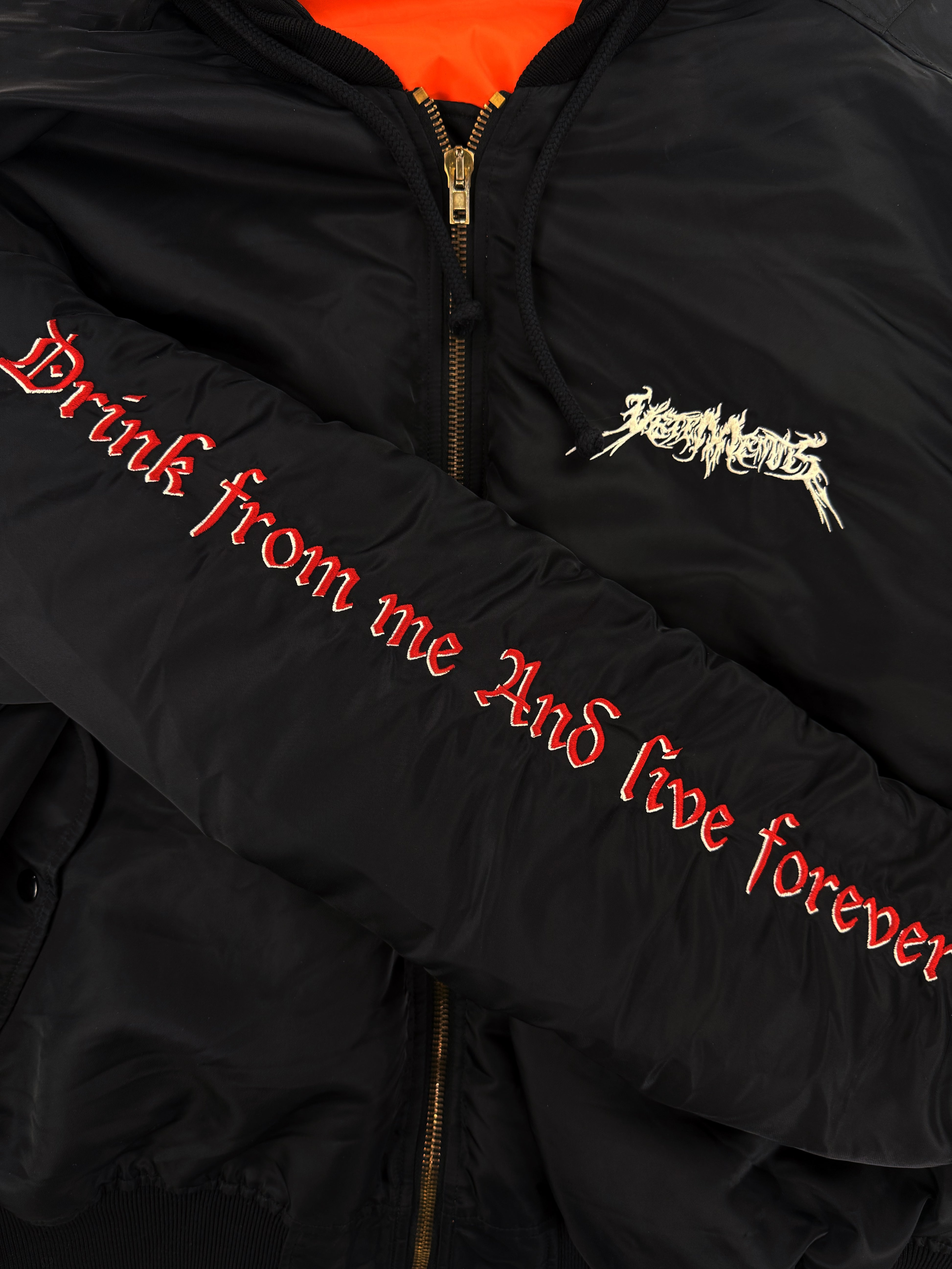 AW17 Vetements Homme Total Fucking Darkness Pentagram Bomber Jacket
