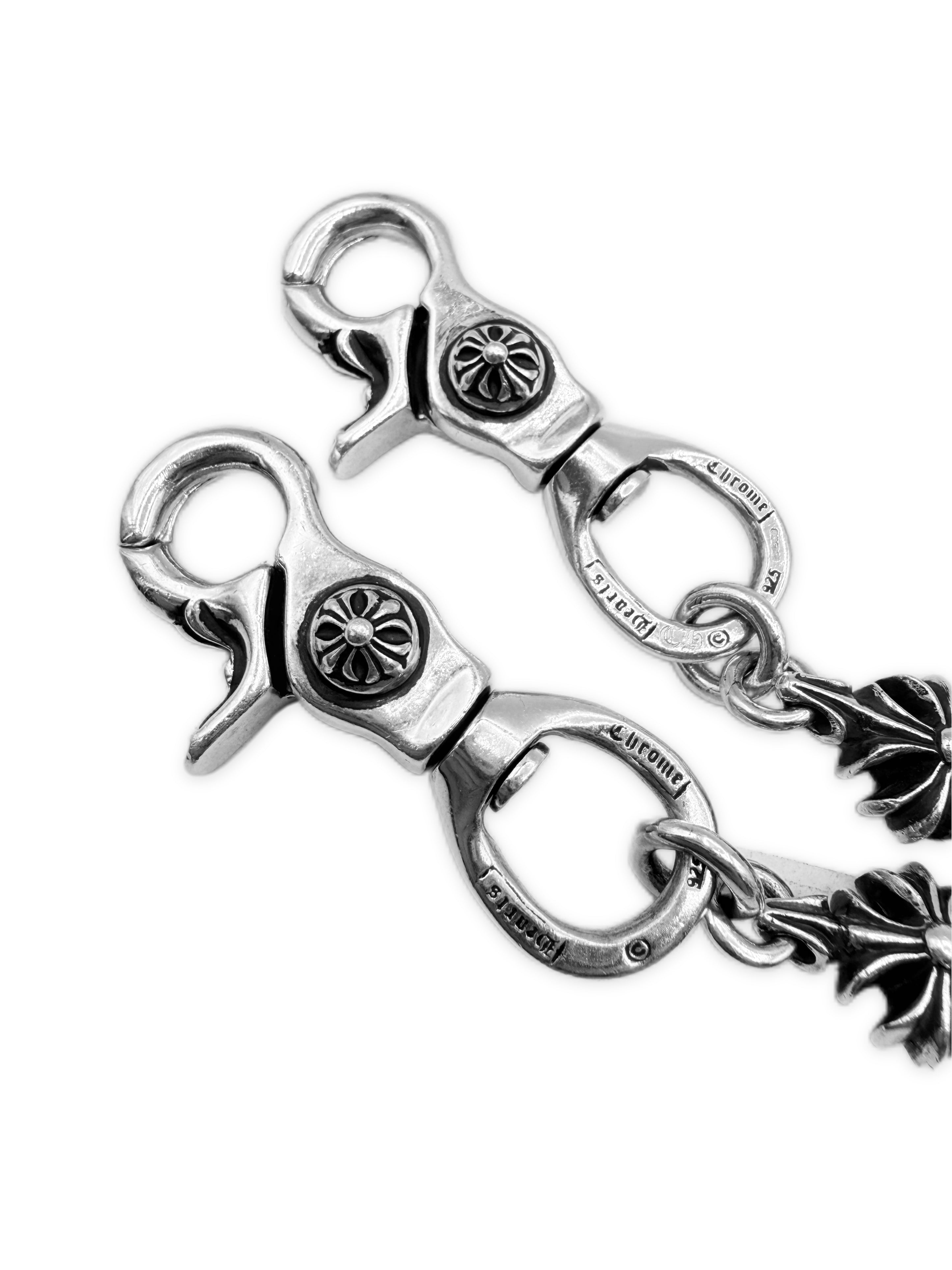 Chrome Hearts Plus 24 in Double Lobster Clasp .925 Silver Wallet Chain