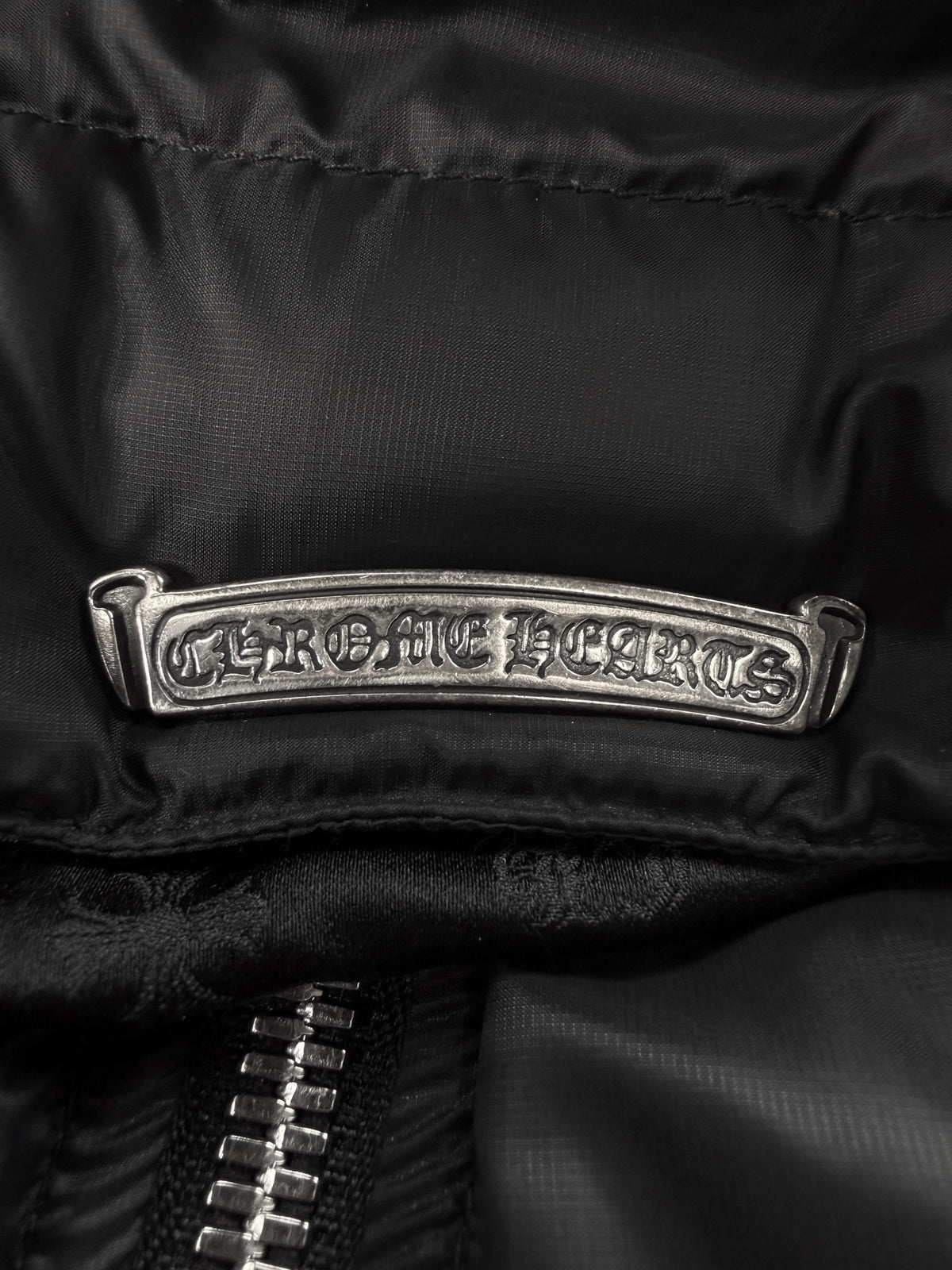 Chrome Hearts Dagger Zip Down Fill Black Puffer Jacket