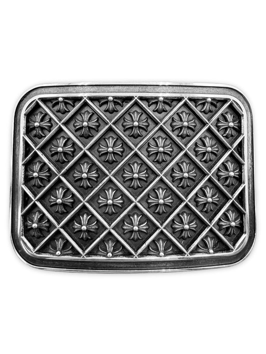 Chrome Hearts Math Plus 1.5 in .925 Silver Square Belt Buckle