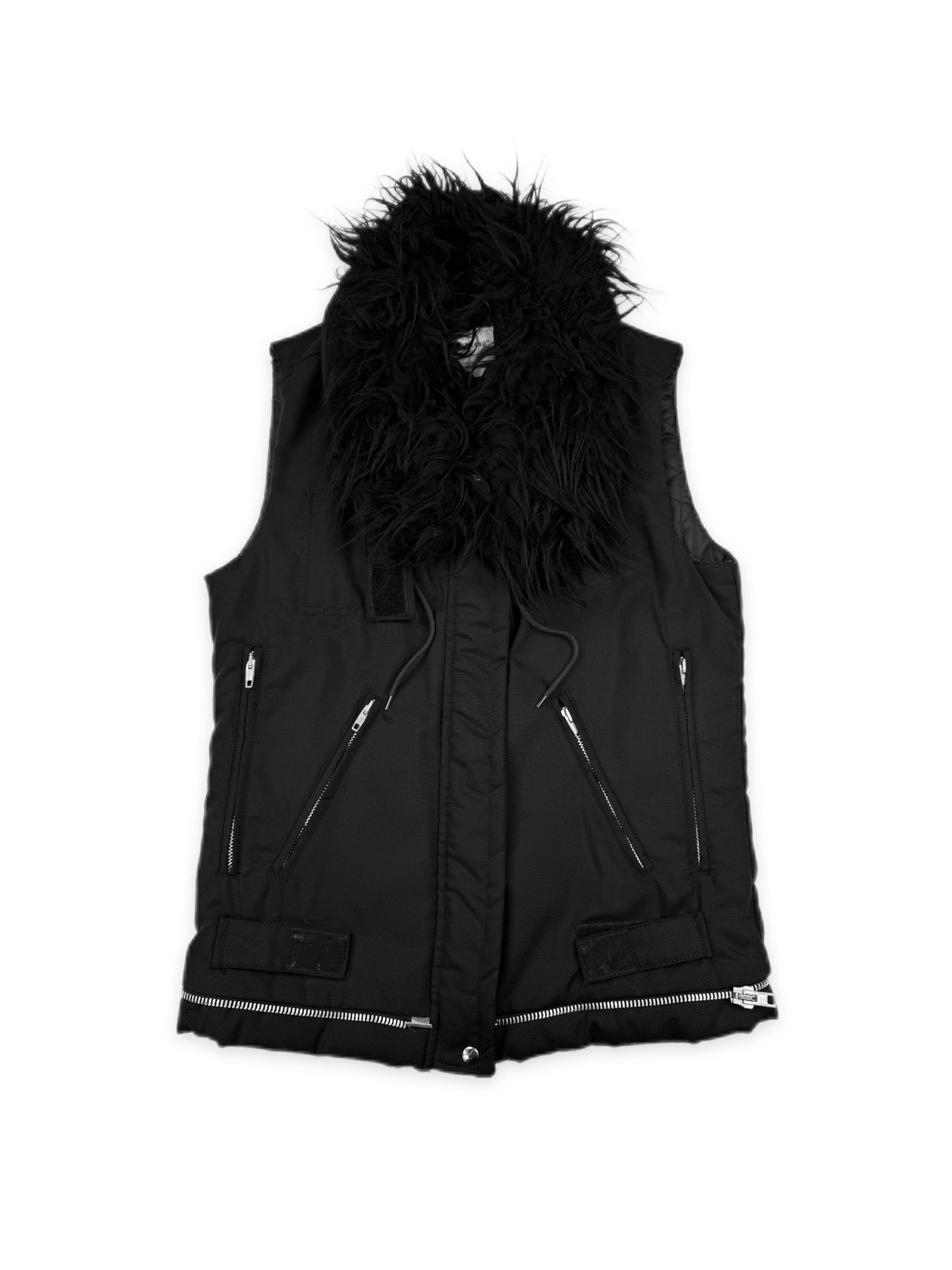 AW99 Helmut Lang Ballistic Astro Fur Black Nylon Bondage Vest