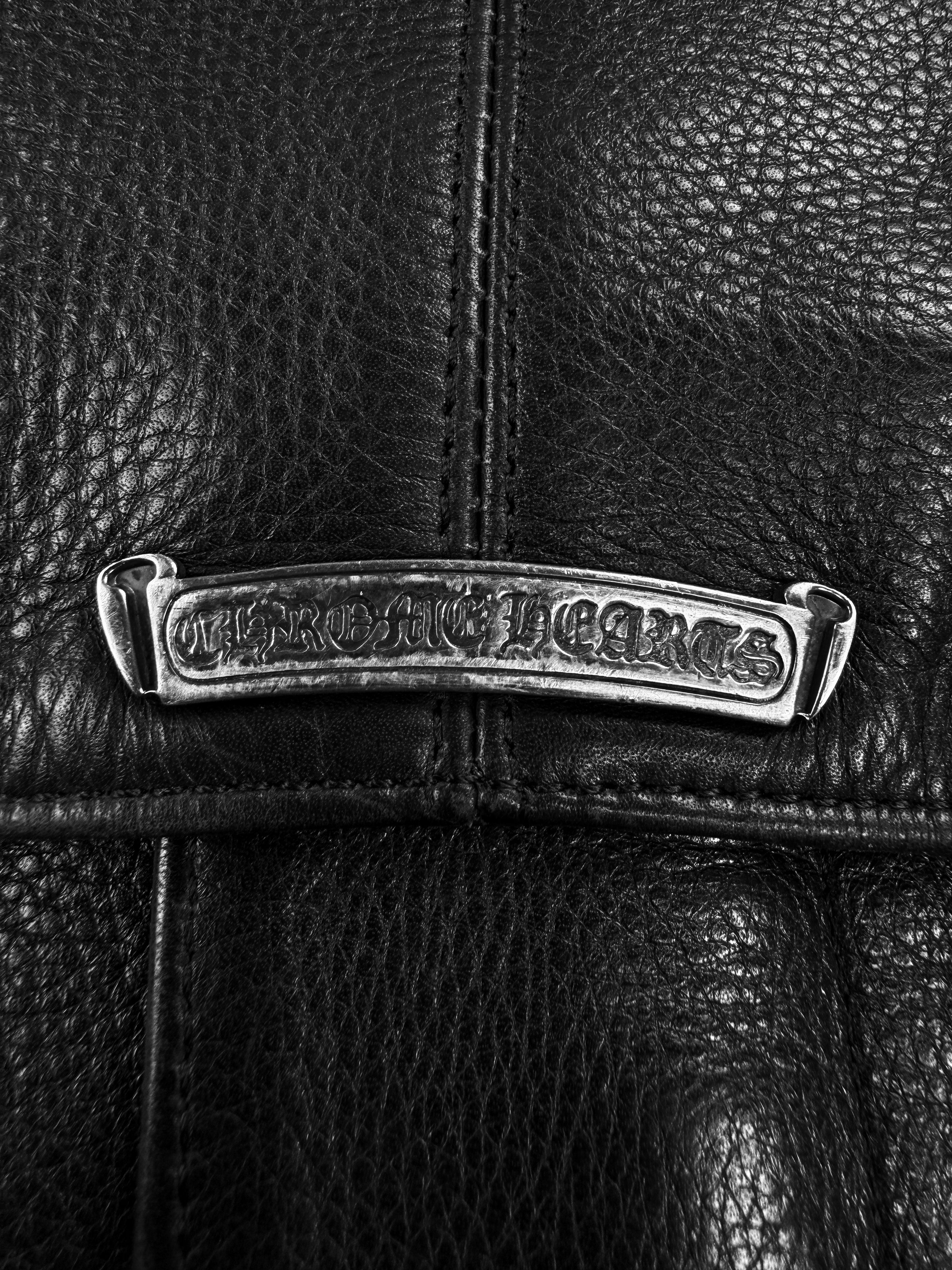 Chrome Hearts Alligator 26 Cross Patch Black Leather Moto Jacket