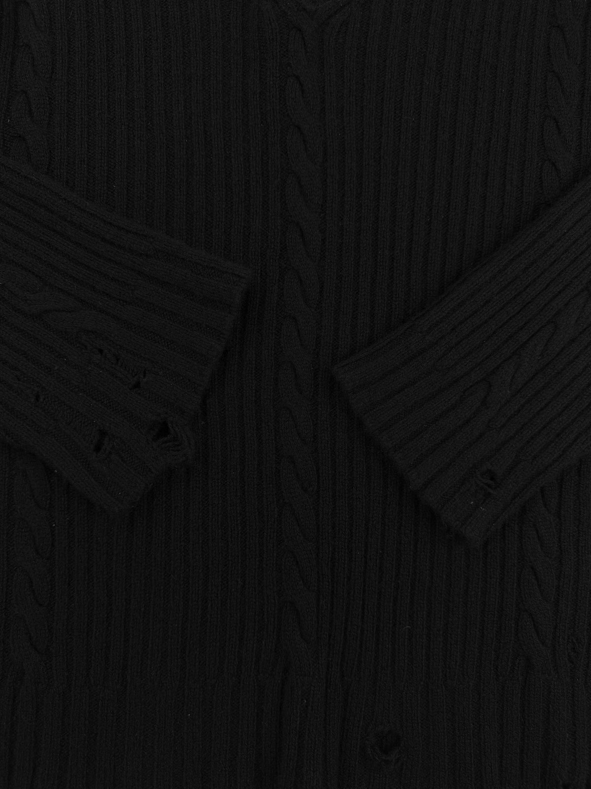 Enfants Riches Deprimes Cashmere Cable Knit Black Sweater