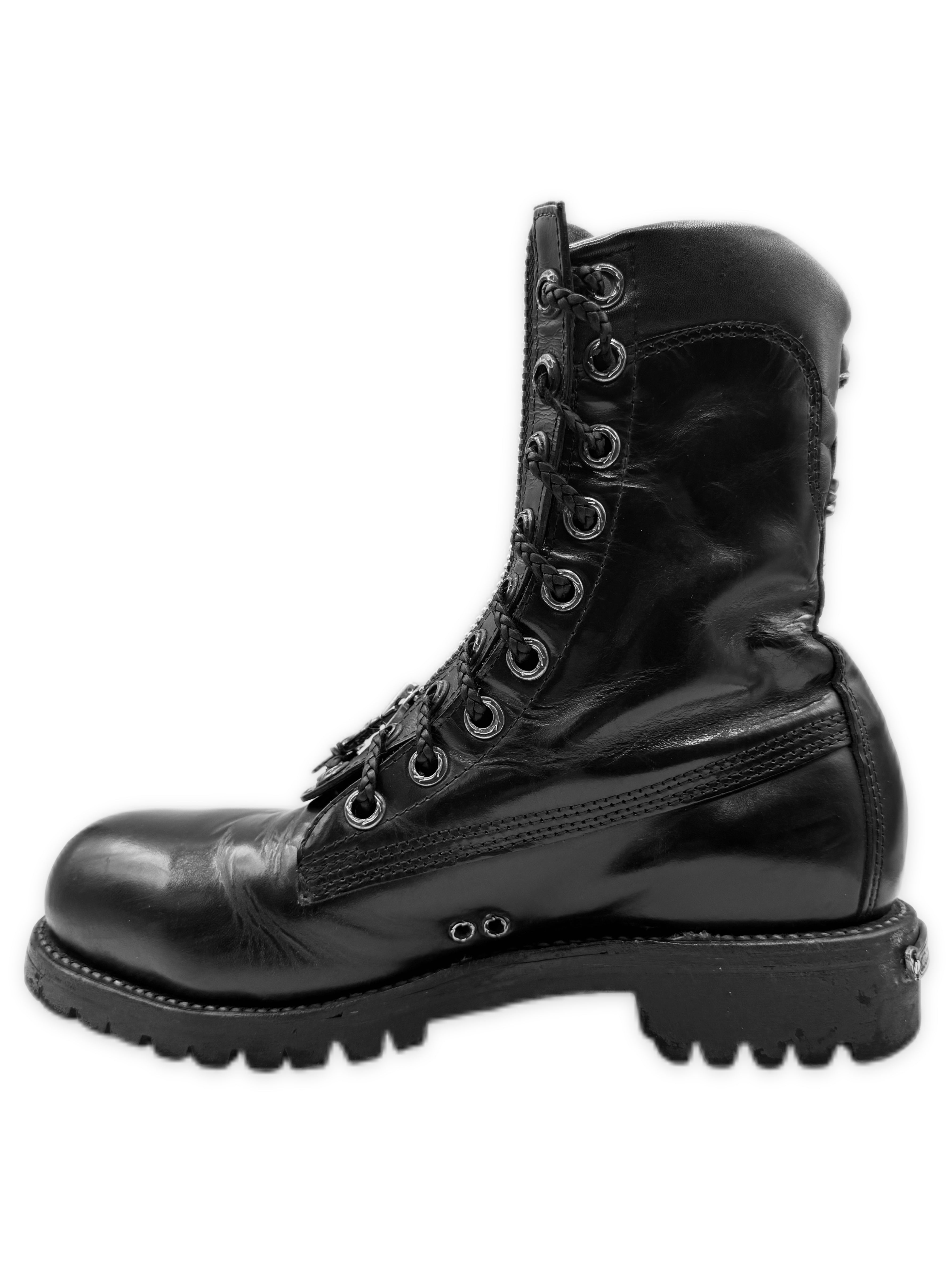 Chrome Hearts x Chippewa Fireman Dagger Zip Cross Heart Leather Boots
