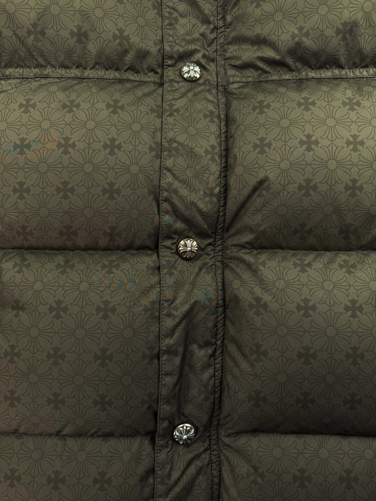 Chrome Hearts Olive Green Monogram Down Fill Puffer Jacket