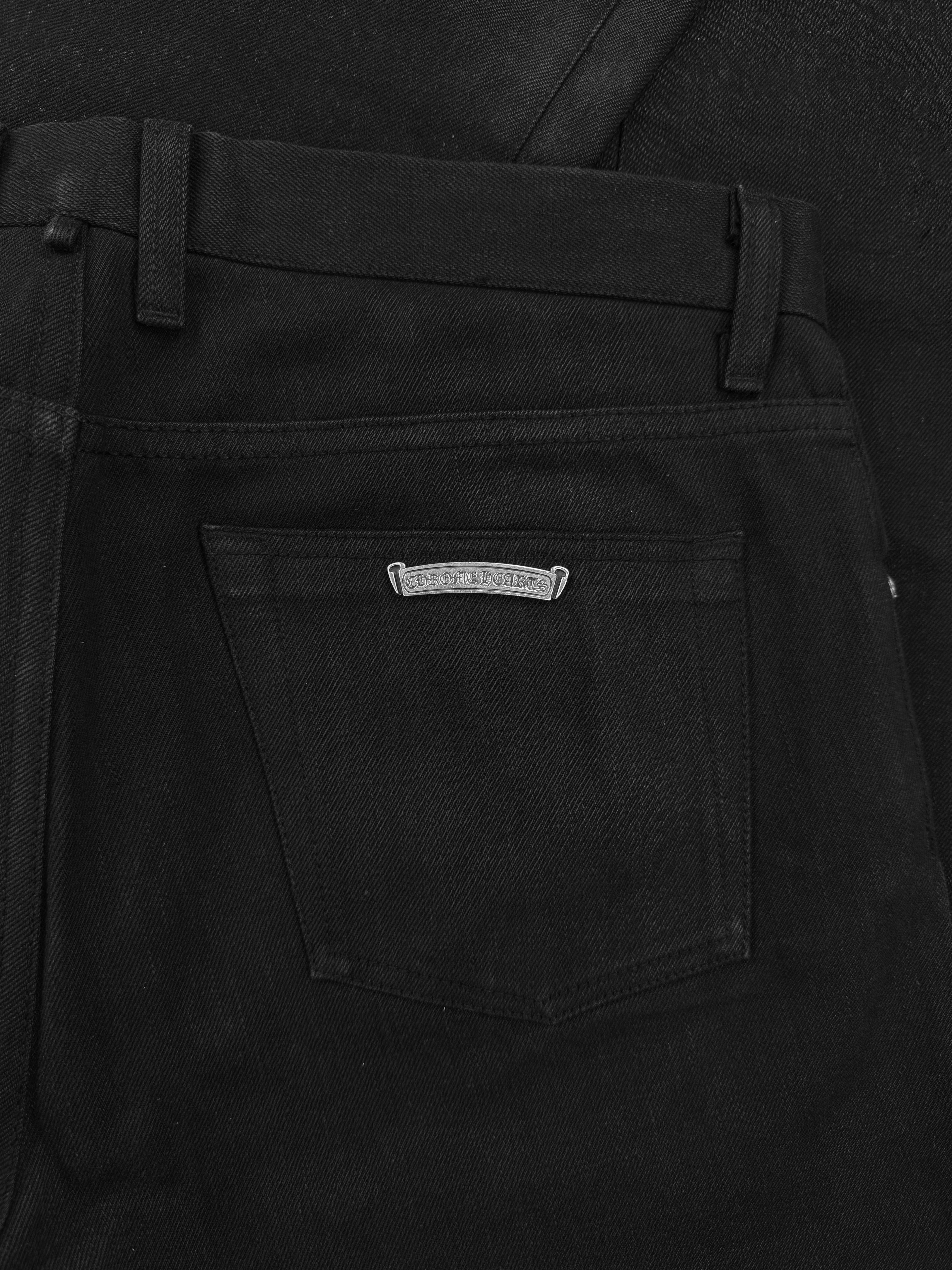 Chrome Hearts RS Cut Flared Black .925 Silver Denim Jeans