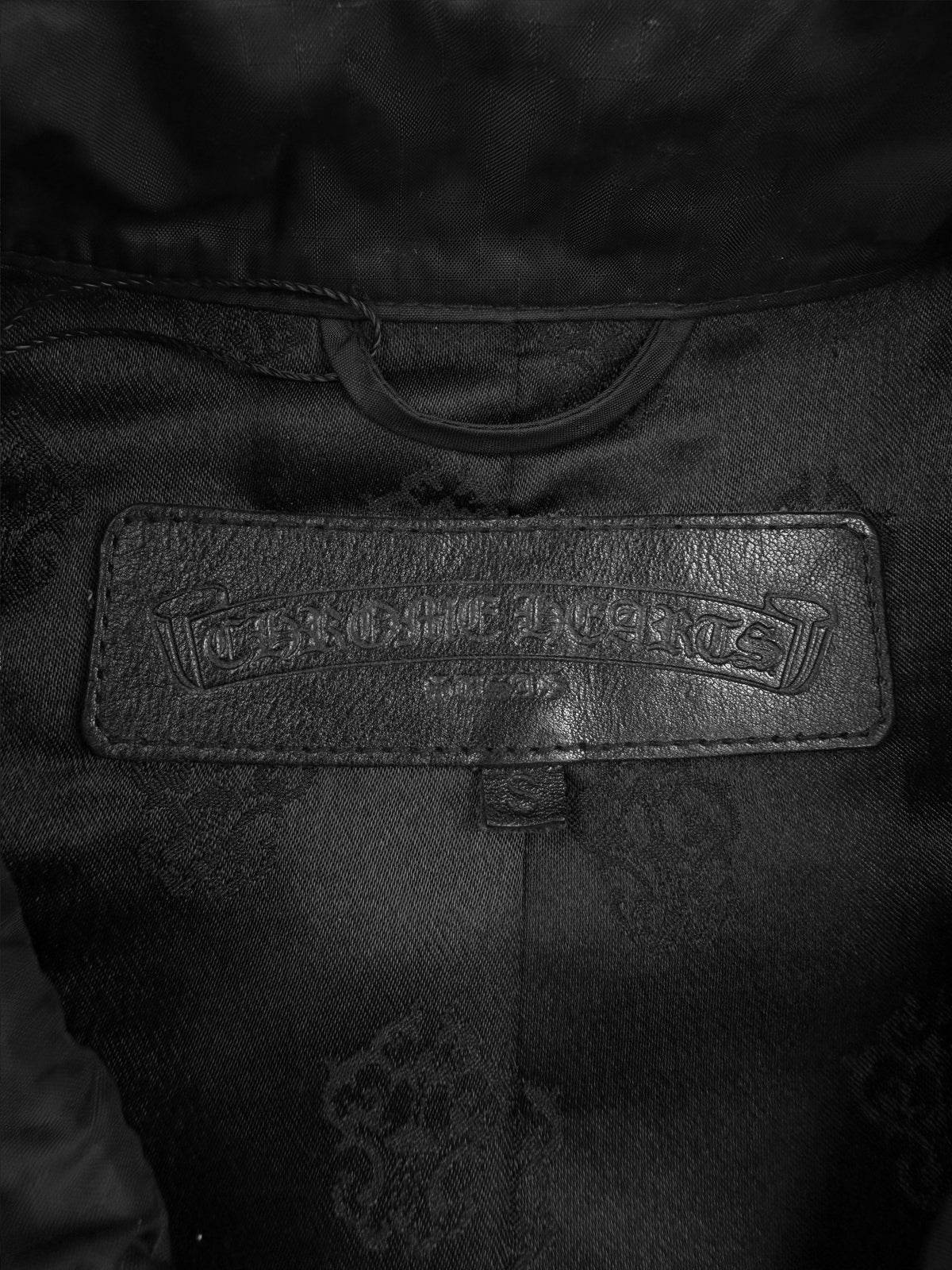 Chrome Hearts 12 Leather Cross Patch Flooded Black Nylon Vest