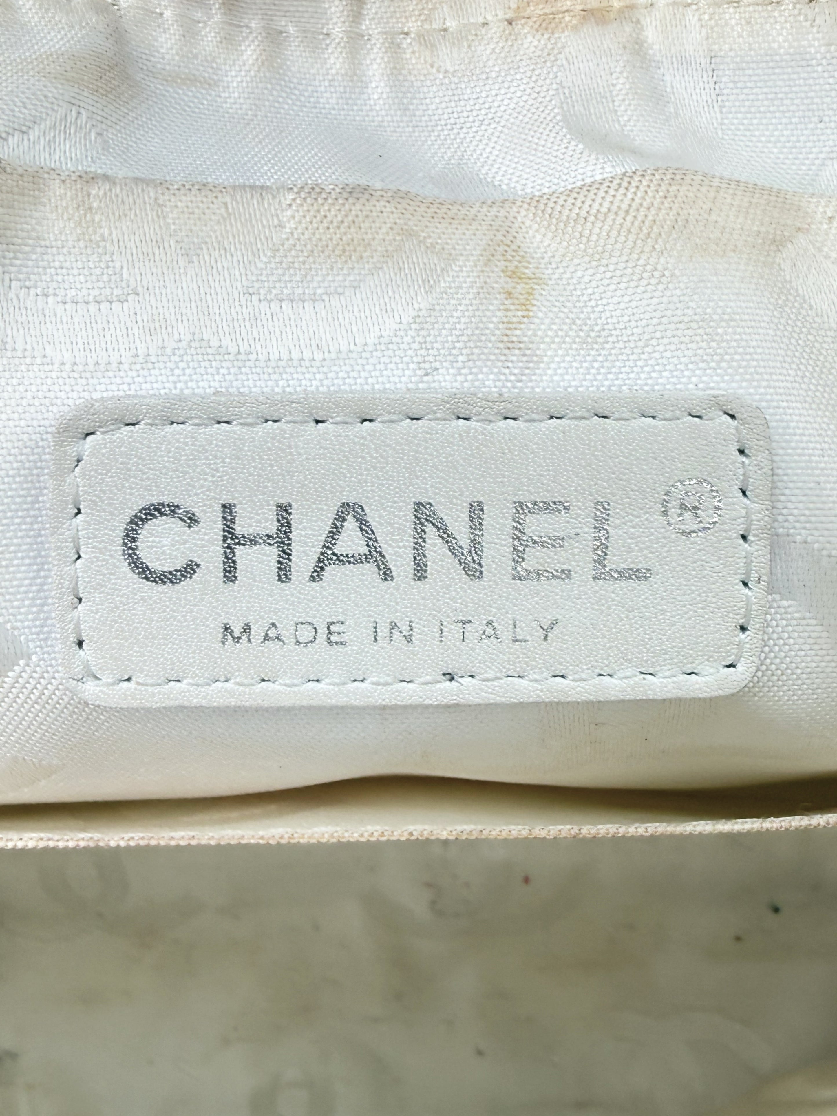 Chanel Python CC Logo Quilted Ligne Cambon Leather Bag