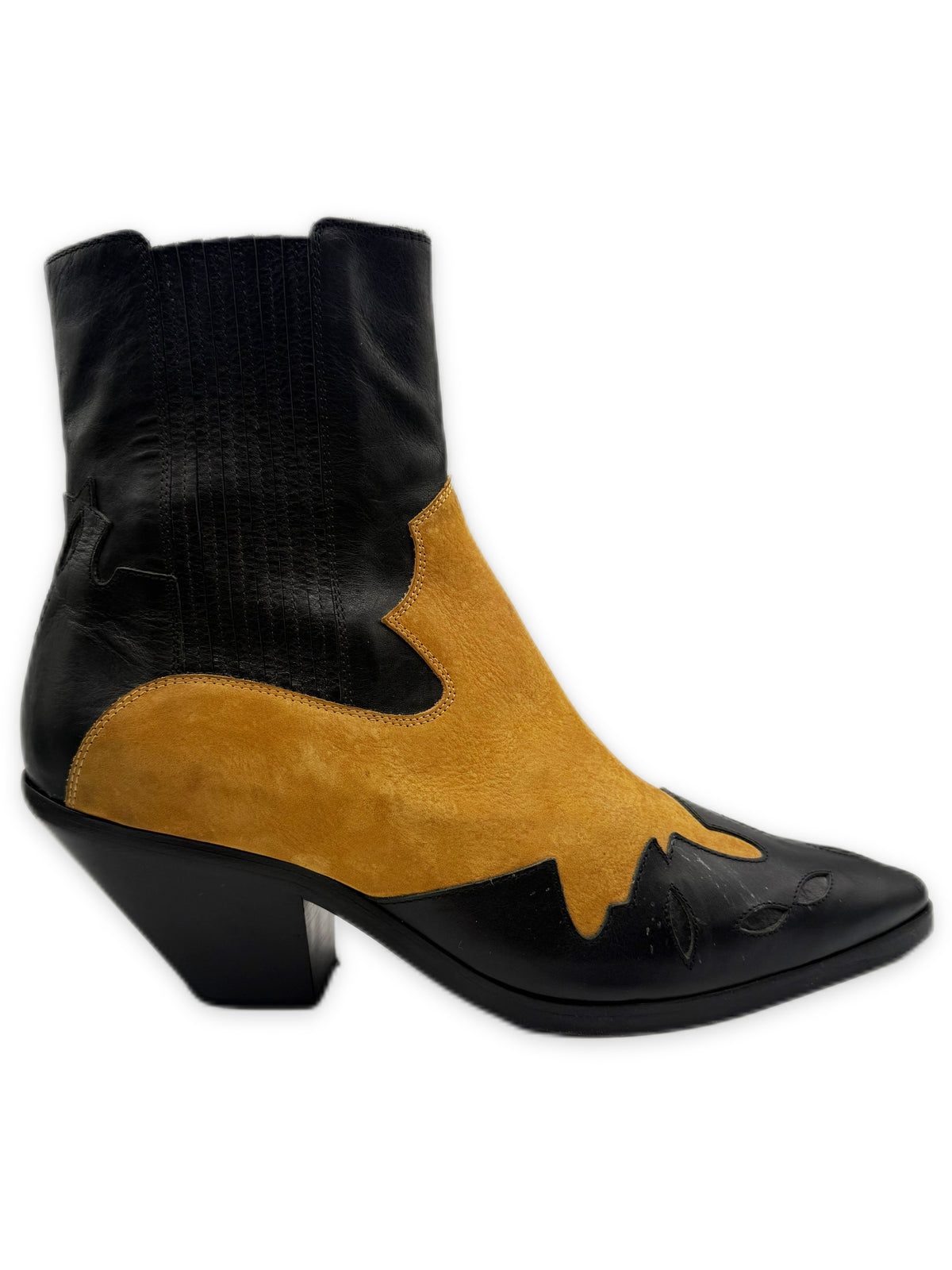 AW20 Enfants Riches Deprimes ‘Midnight’ Suede &amp; Black Leather Cuban Boots