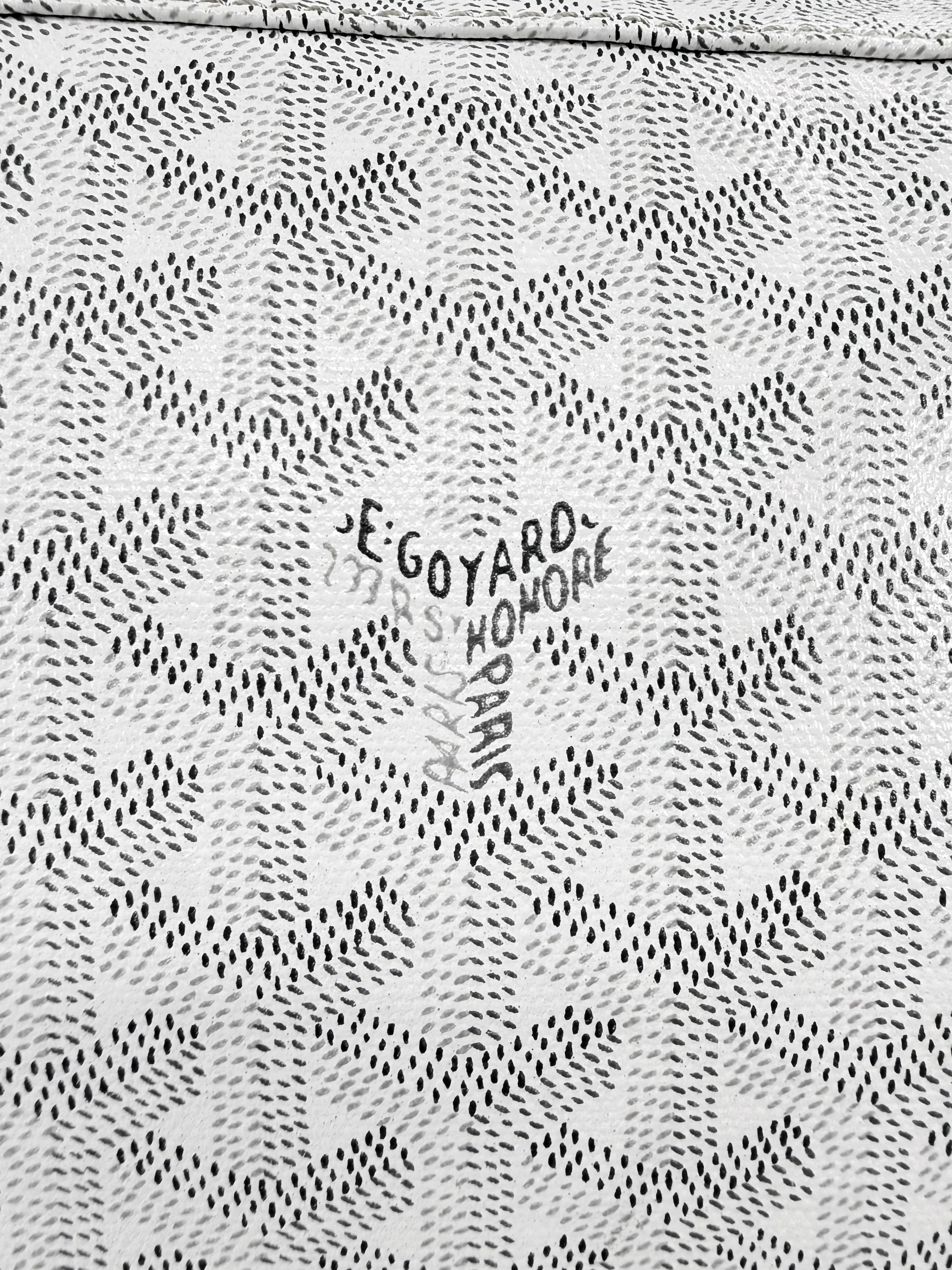 Goyard Boeing 55 White Goyardine Monogram Large Duffle Bag