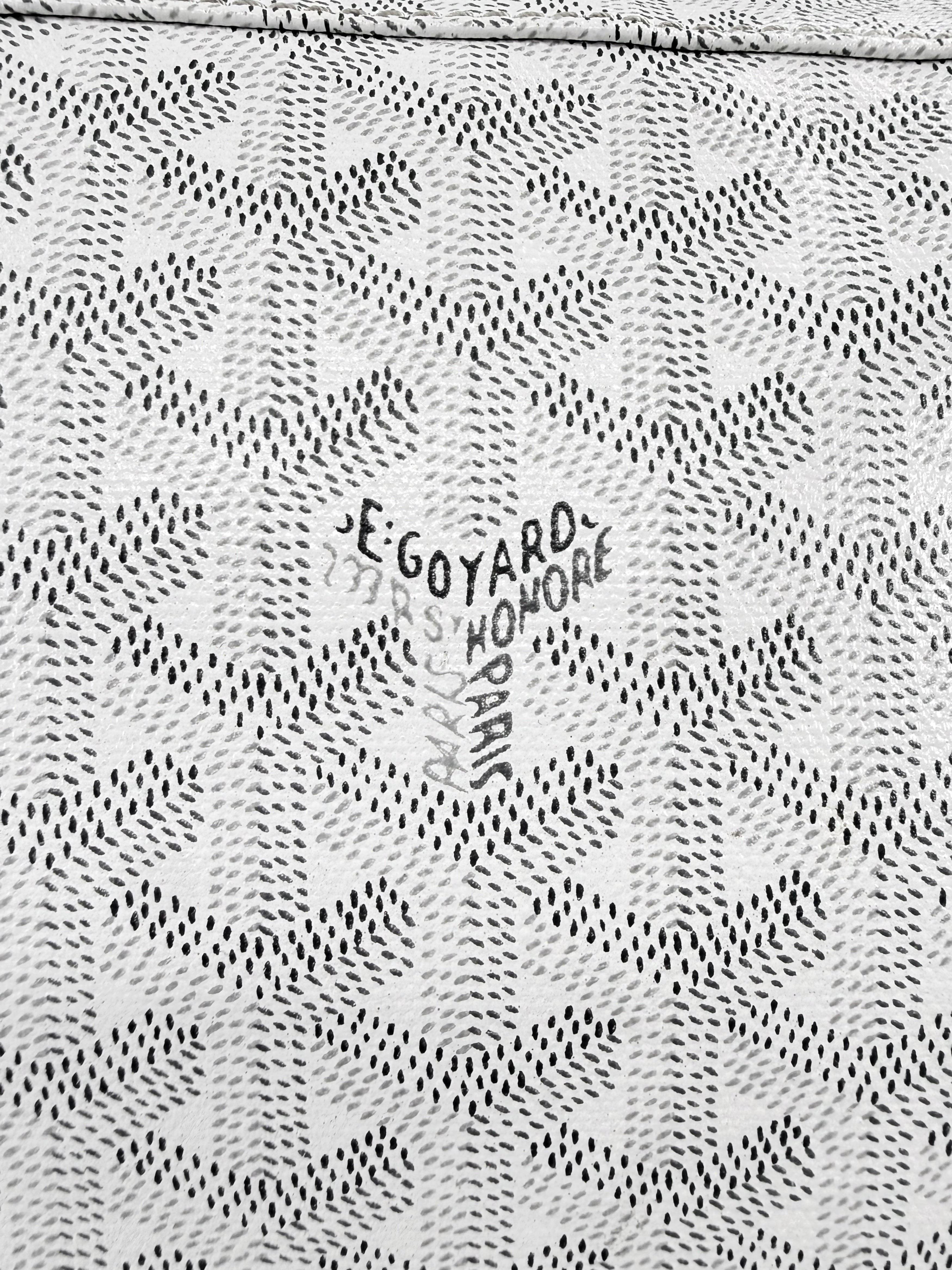 Goyard Boeing 55 White Goyardine Monogram Large Duffle Bag