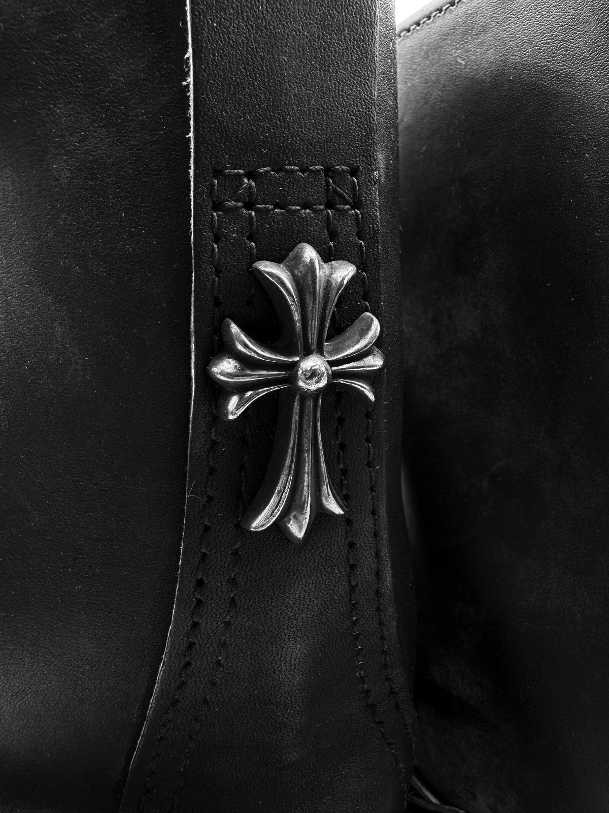 Chrome Hearts x Wesco Cuban Heel Cross Pendant Engineer Leather Boots