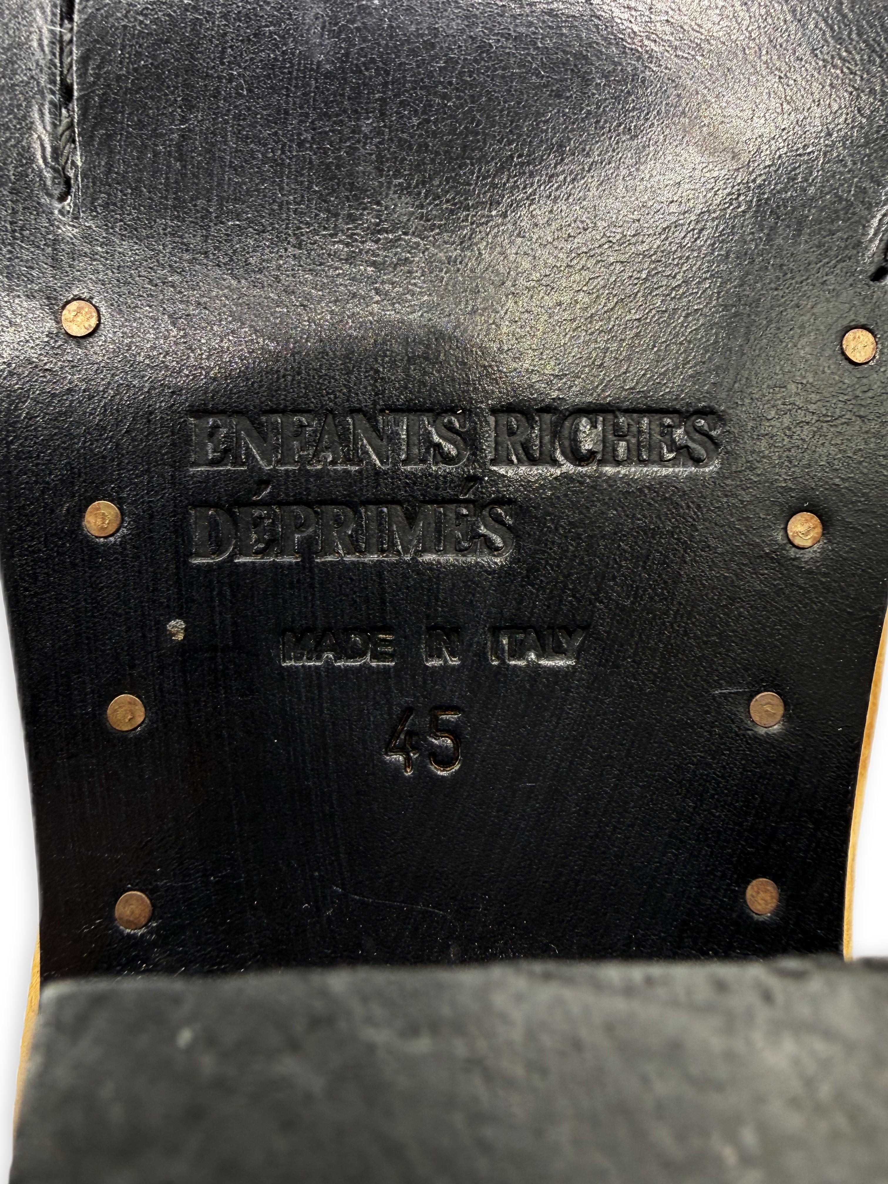 AW20 Enfants Riches Deprimes ‘Midnight’ Suede &amp; Black Leather Cuban Boots