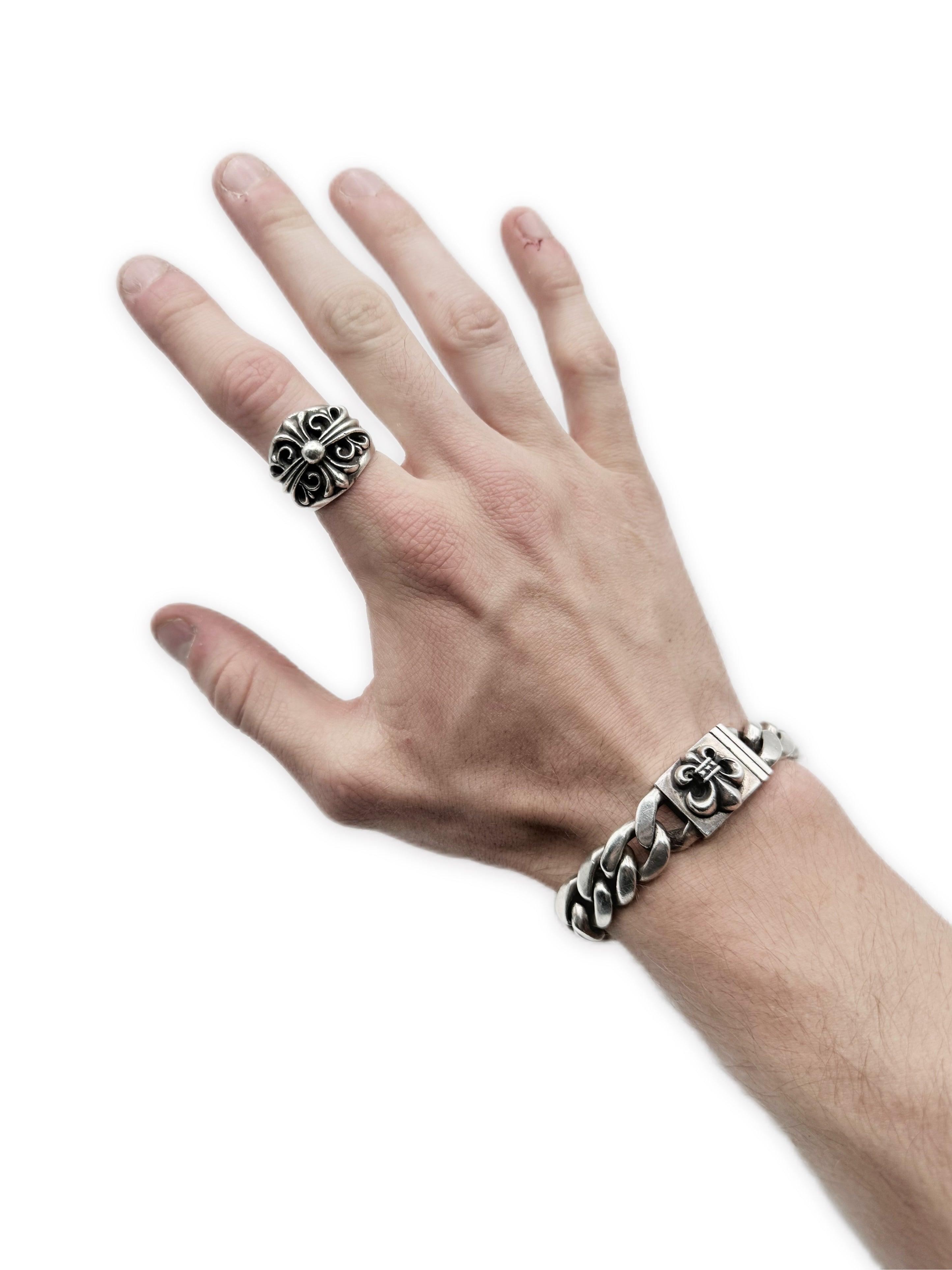 Chrome Hearts Keeper .925 Silver Etched Ring