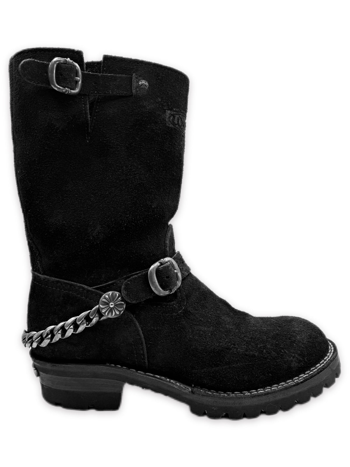 Chrome Hearts x Wesco Cuban Heel Suede Gunslinger Black Boots