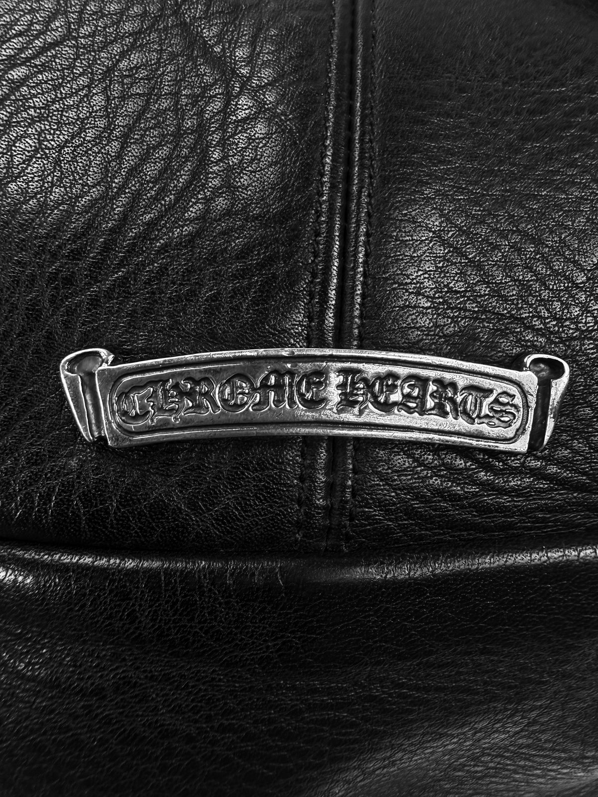 Chrome Hearts 1.5 in Gunslinger Black Leather Large Snat Pack Bag