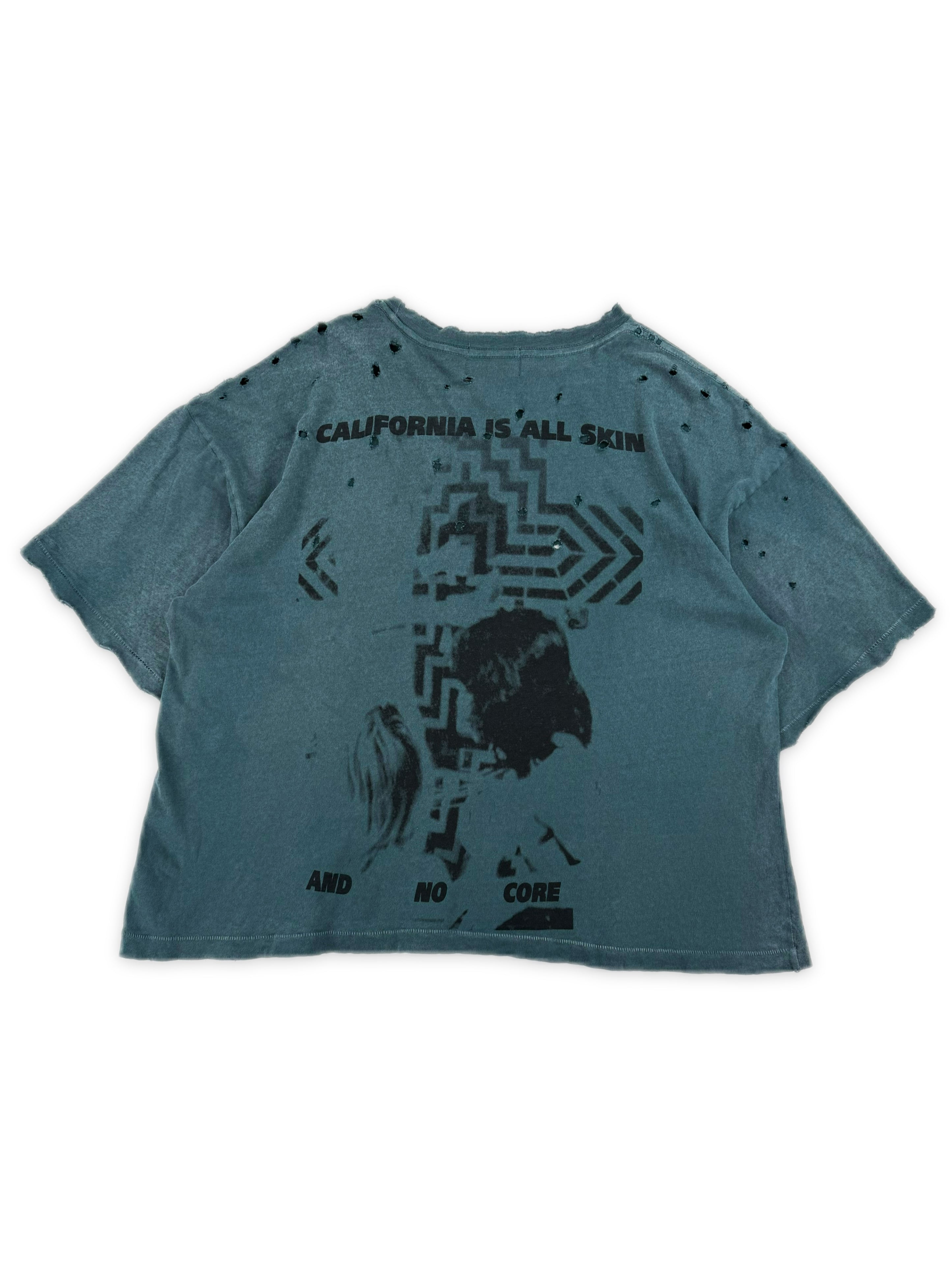 Enfants Riches Deprimes ‘Reverend’ Teal Distressed Cropped T-Shirt