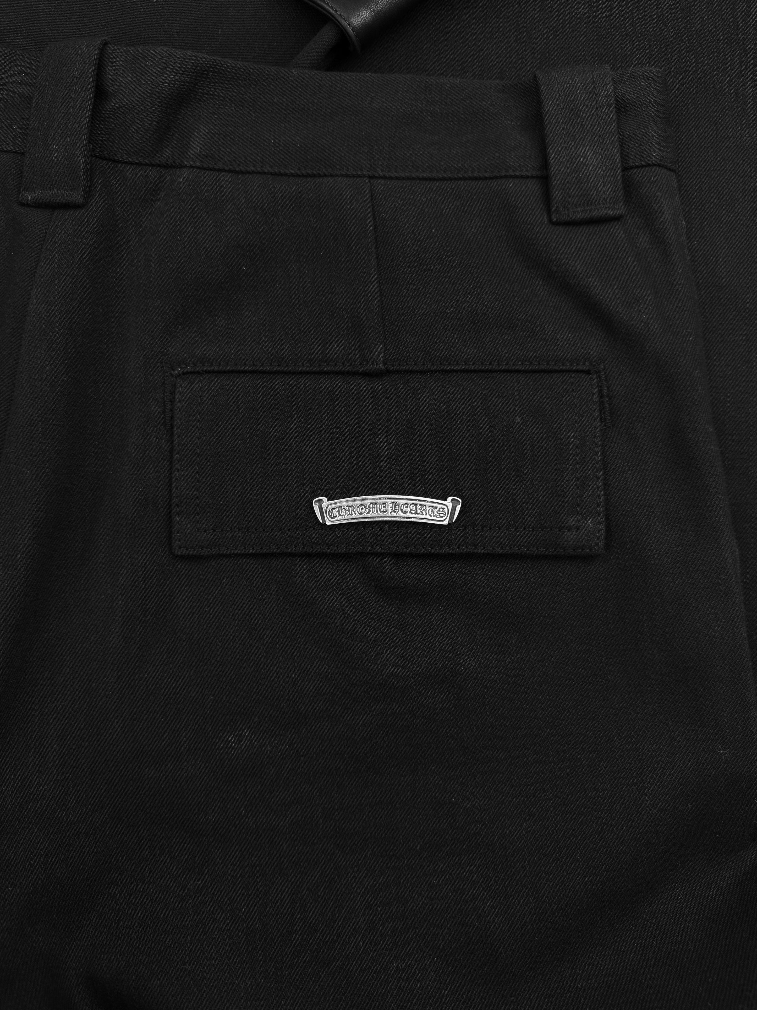 Chrome Hearts Street Sweeper Wide Leg Baggy Black Denim Jeans