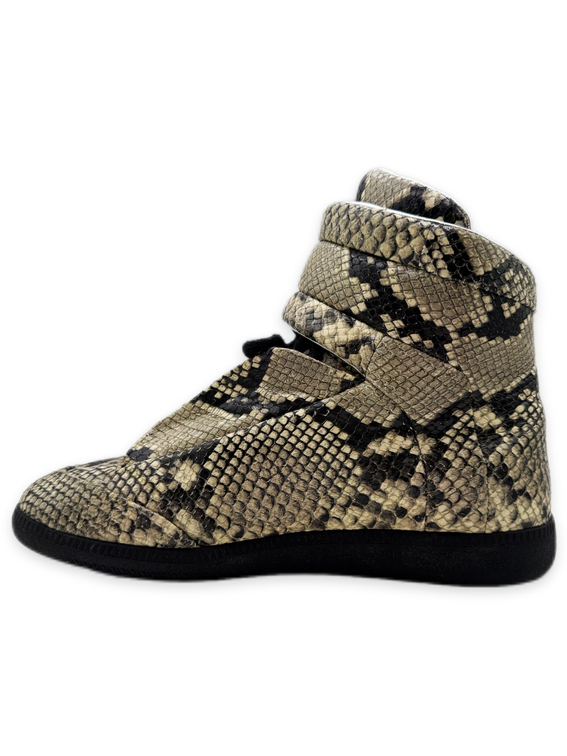 2016 Maison Margiela Python Future Hi Snakeskin Leather Sneakers