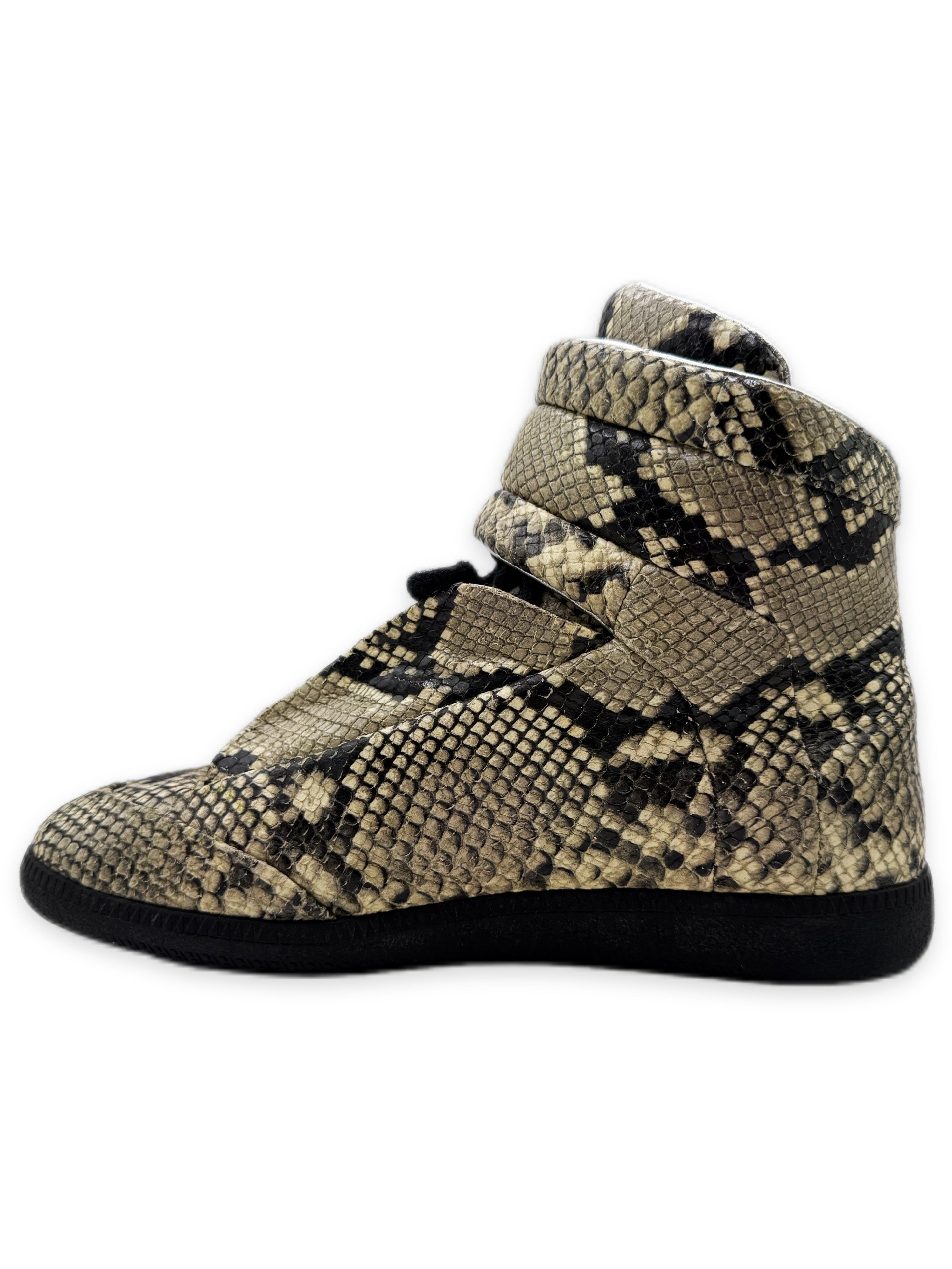 2016 Maison Margiela Python Future Hi Snakeskin Leather Sneakers