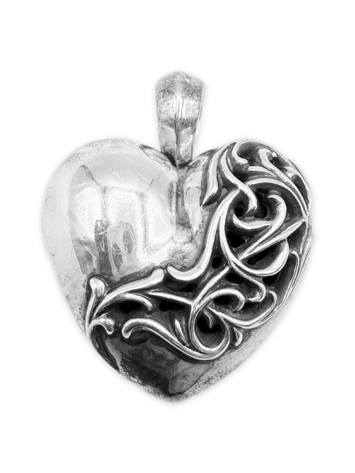 Chrome Hearts Floral Hearts Locket Large .925 Silver Pendant