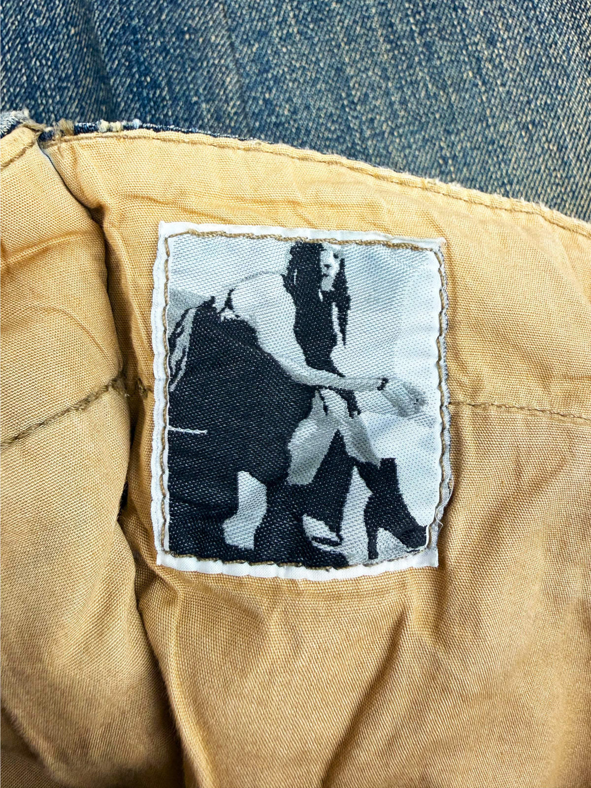 AW08 Rick Owens ‘DRKSHDW’ O&amp;M Double Layer ‘Aircut’ Blue Wash Denim Jeans
