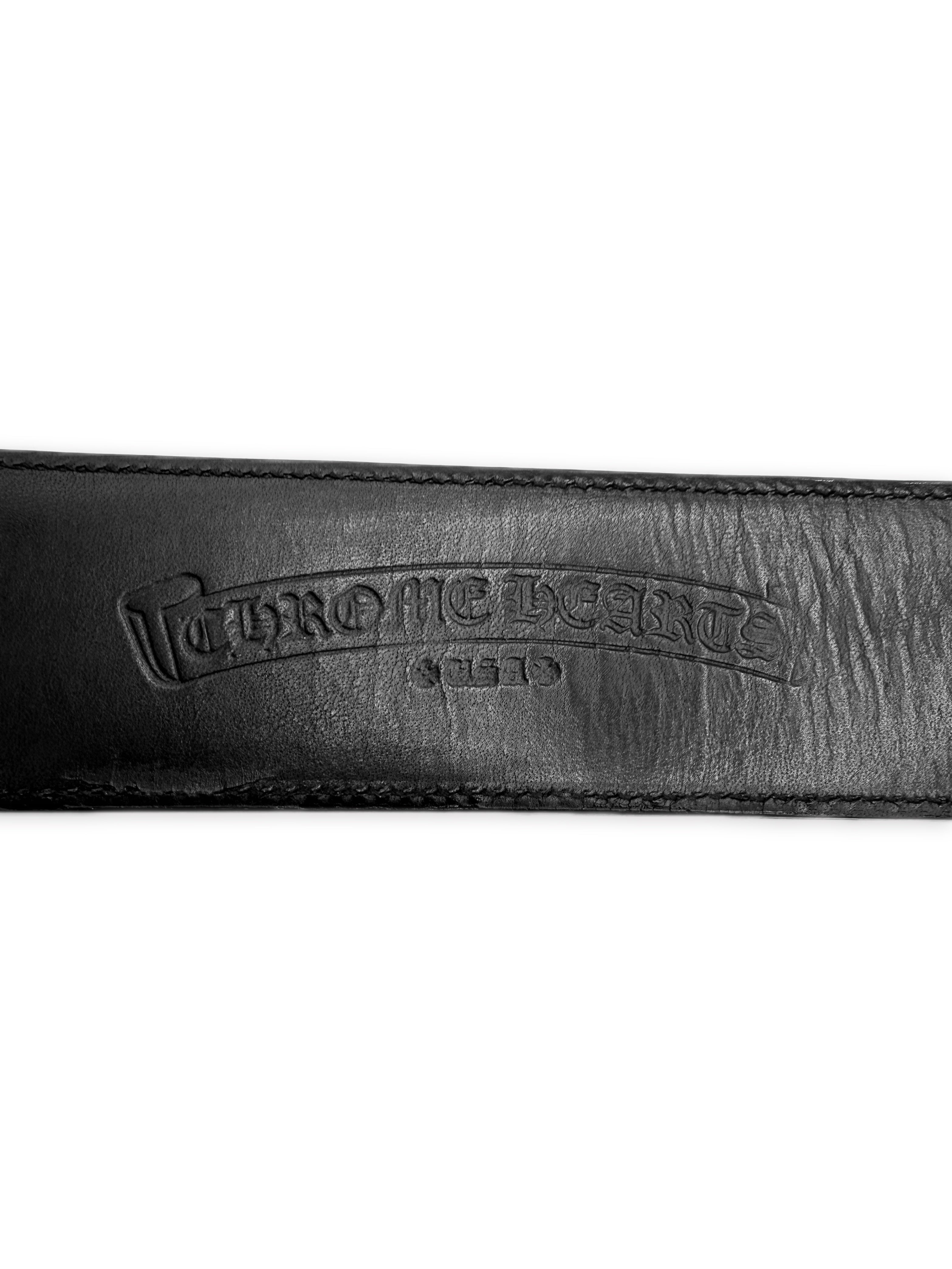 Chrome Hearts Filigree Buckle .925 Silver Black Leather Belt