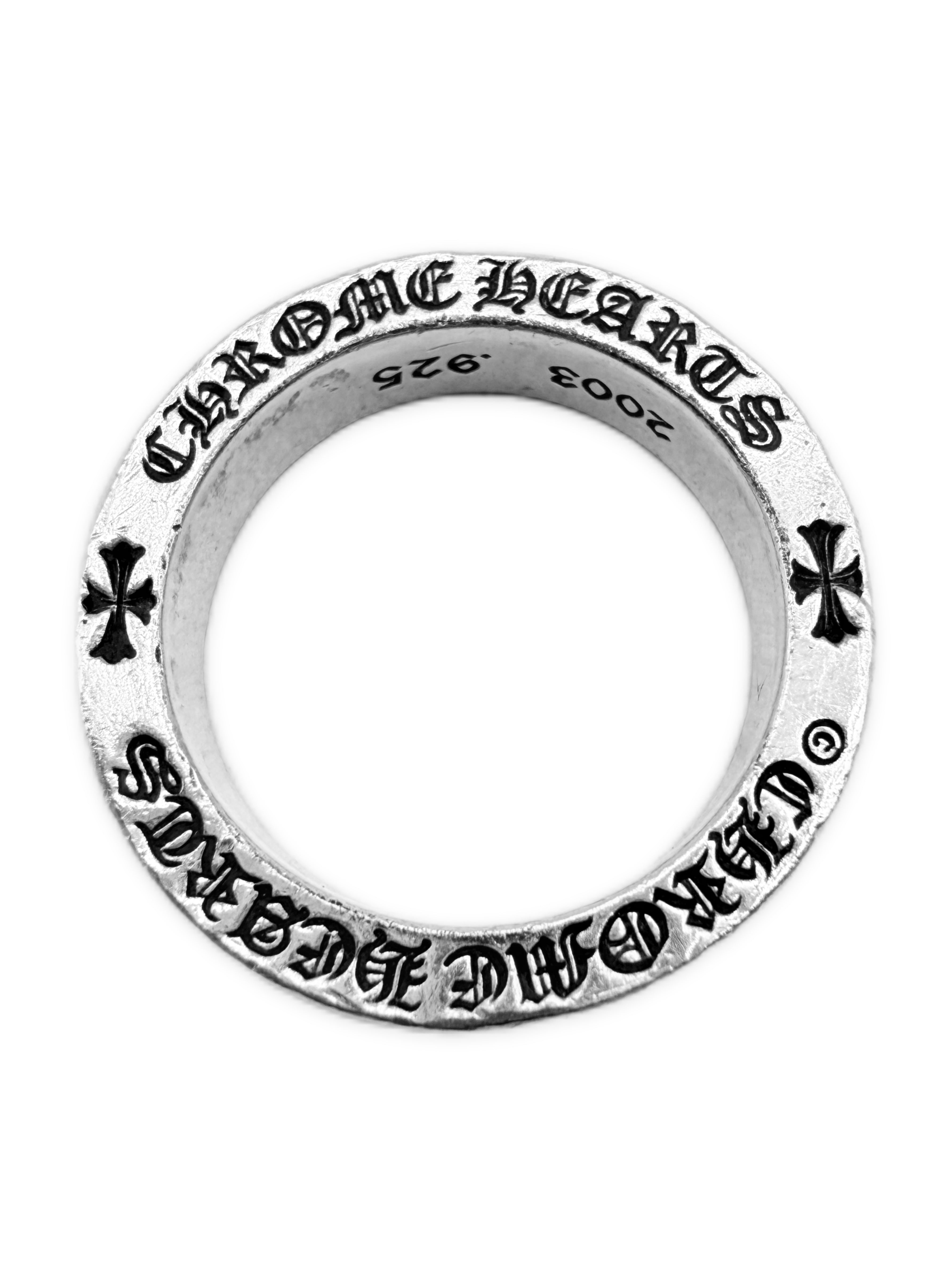 Chrome Hearts Forever 9mm Spacer Ring Etched .925 Silver