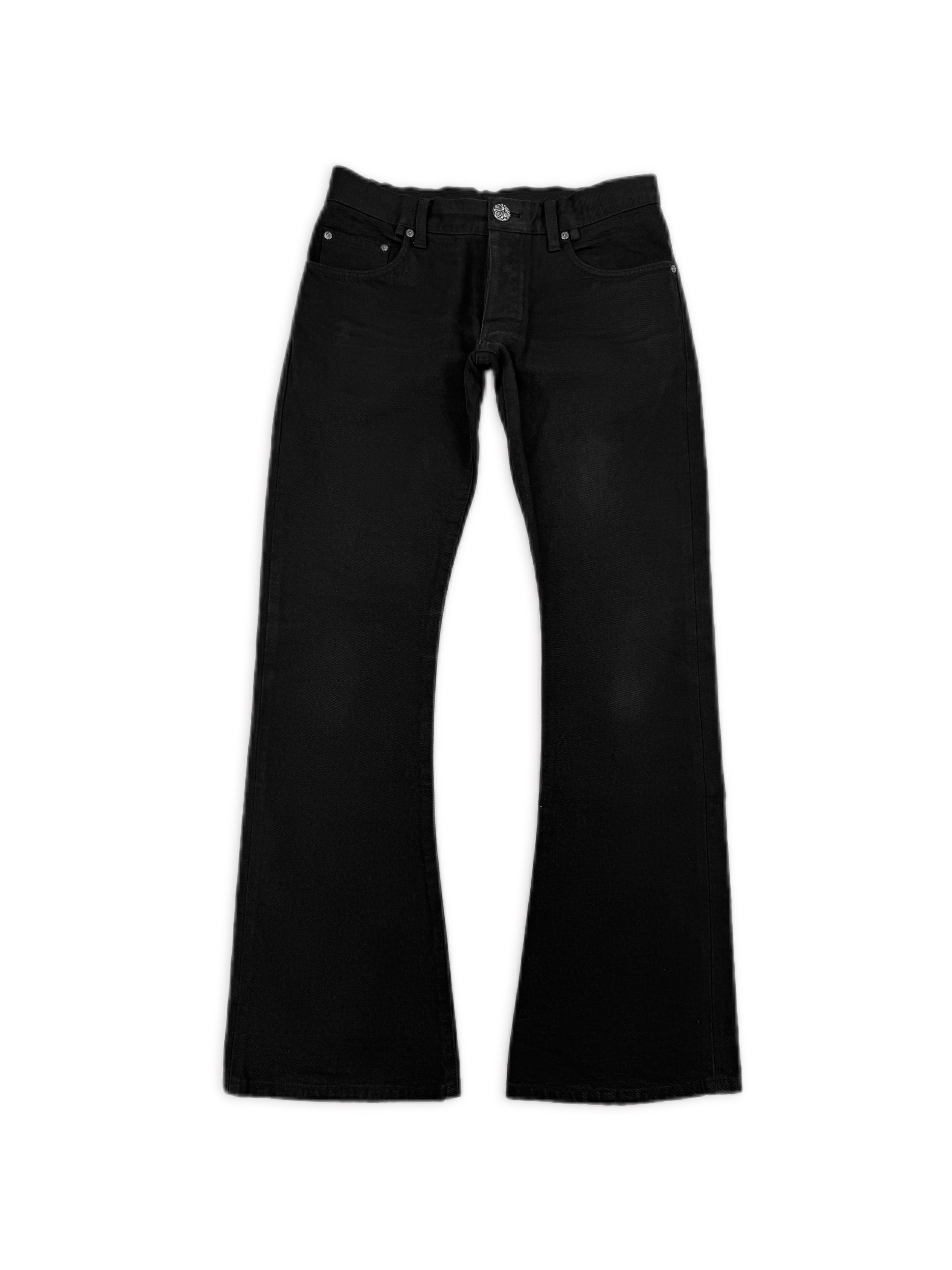 Chrome Hearts Flared Leg Black Long Denim Jeans