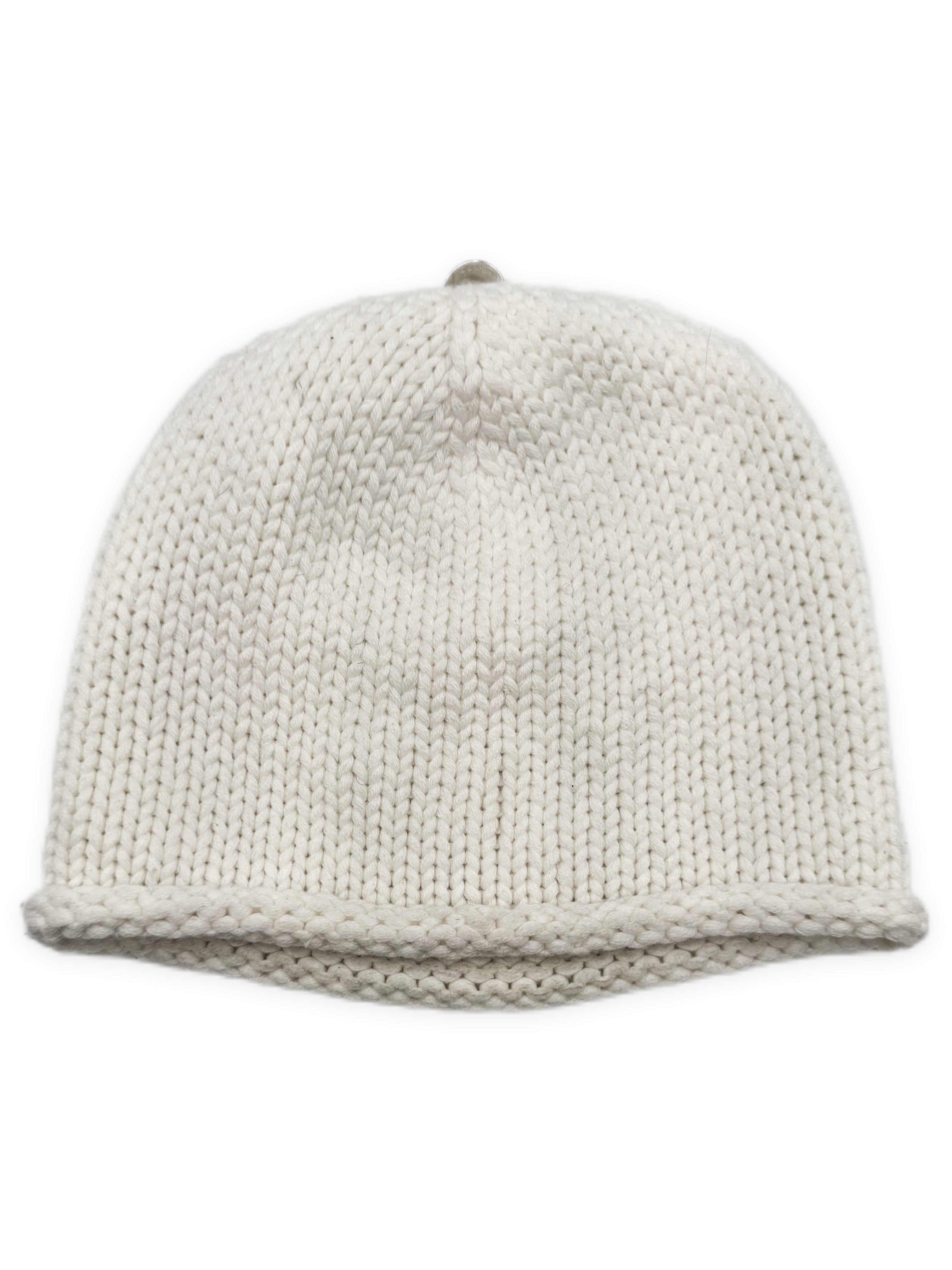 Chrome Hearts Beaded Cross White Rhodium Knit Beanie