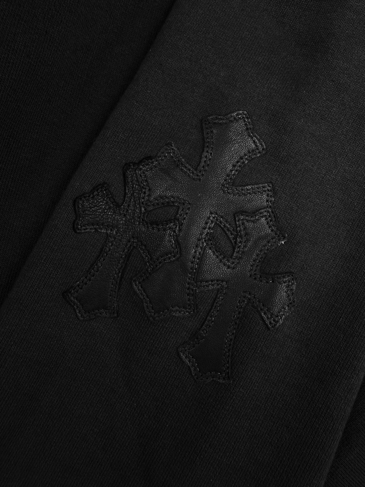 Chrome Hearts Triple Cross Patch Paper Jam Black Crewneck