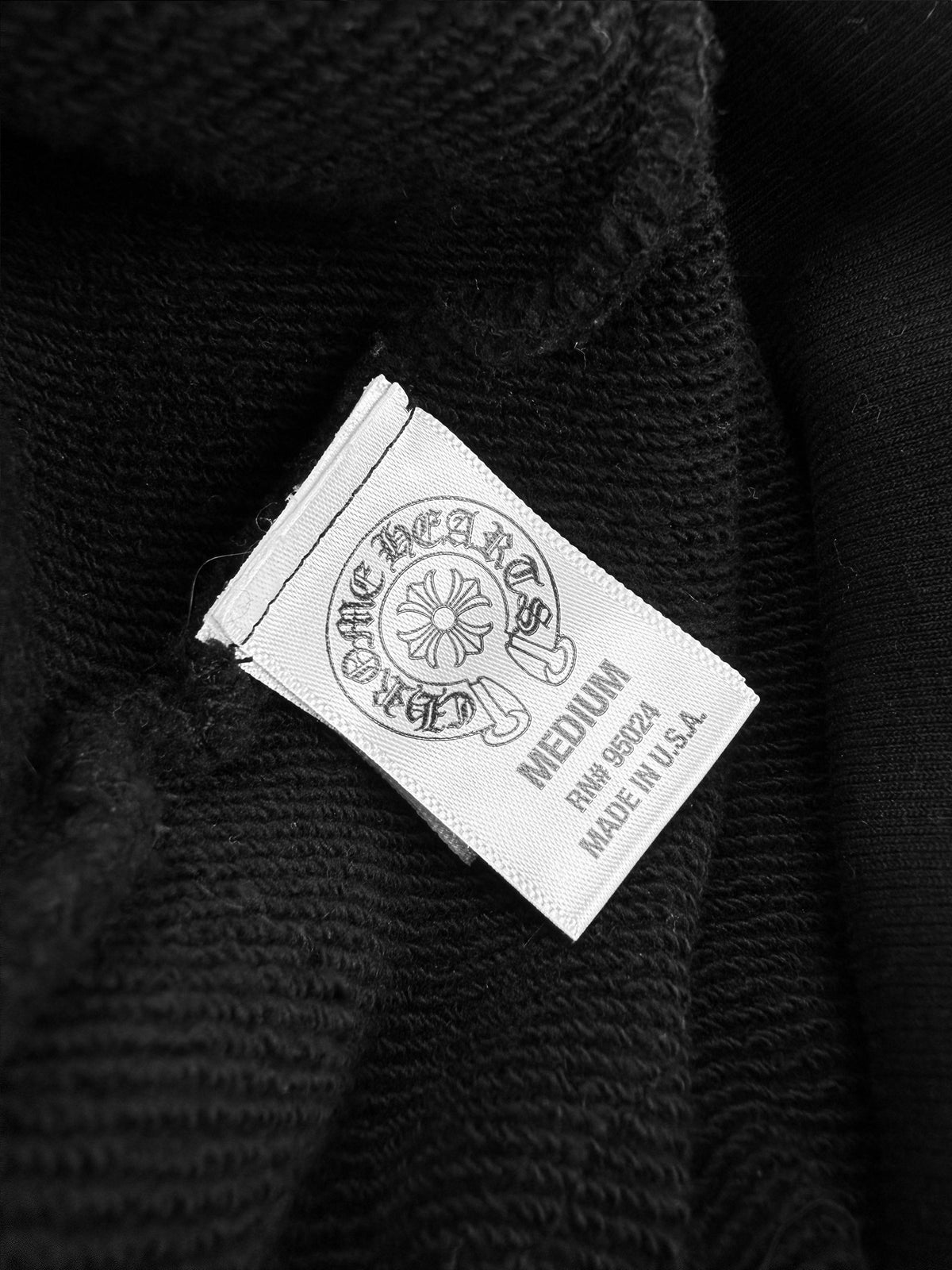 Chrome Hearts Floral Leather Patch Dagger Zip Black Hoodie