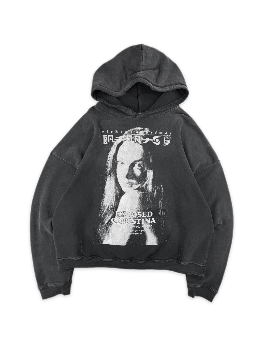AW24 Enfants Riches Deprimes ‘Exposed Christina’ Grey Graphic Hoodie