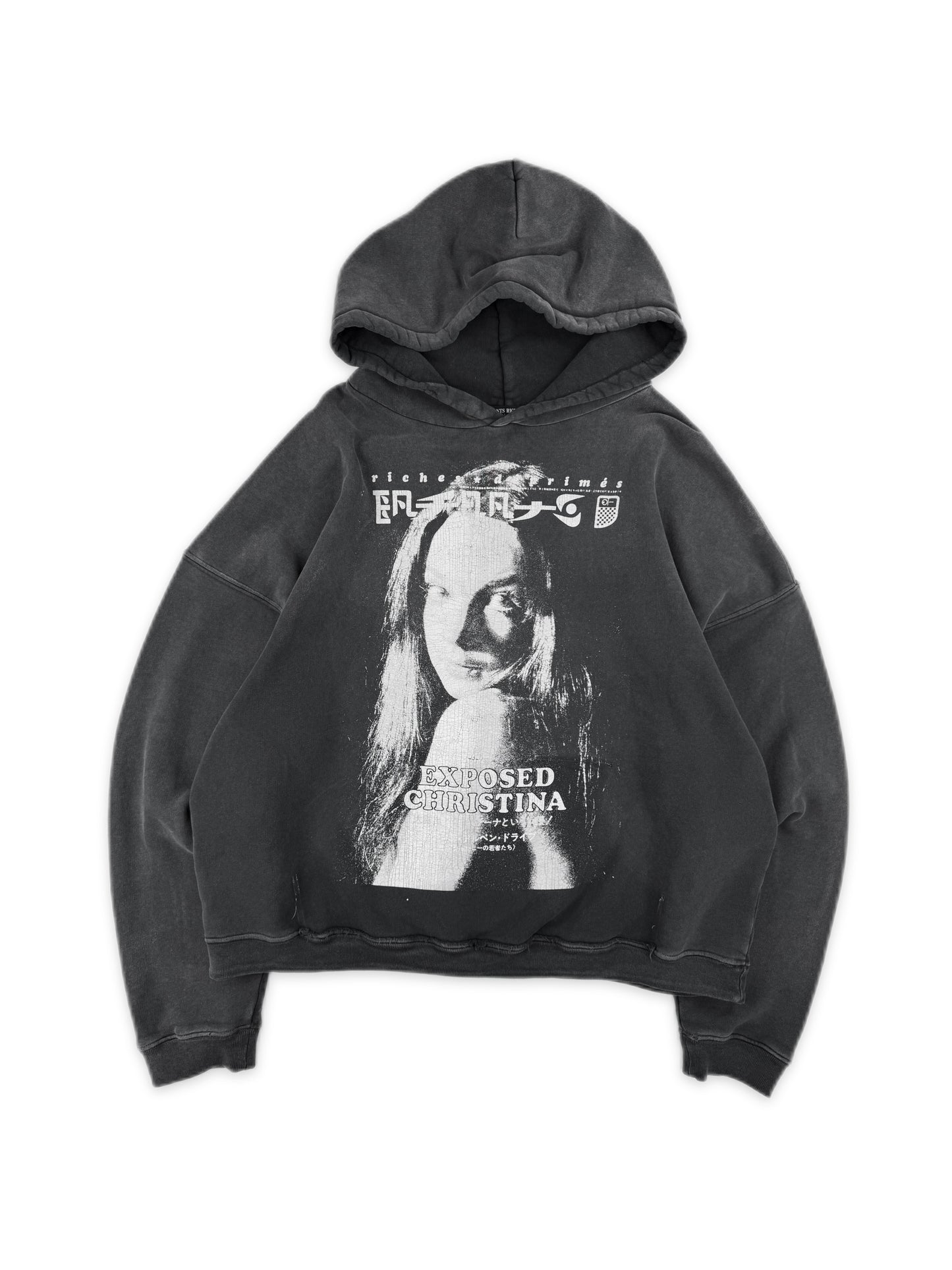 AW24 Enfants Riches Deprimes ‘Exposed Christina’ Grey Graphic Hoodie